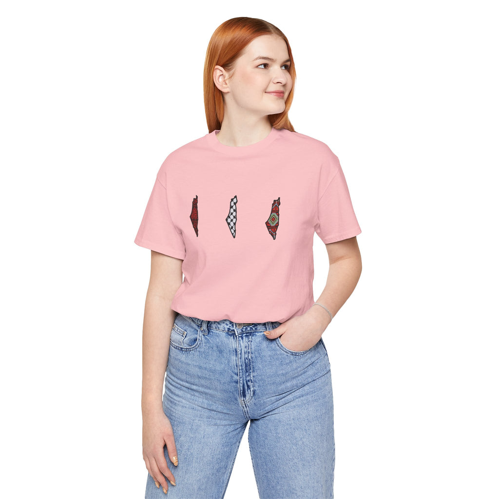 Free Palestine T-Shirt — Palestinian Keffiyeh & Map Solidarity Tee