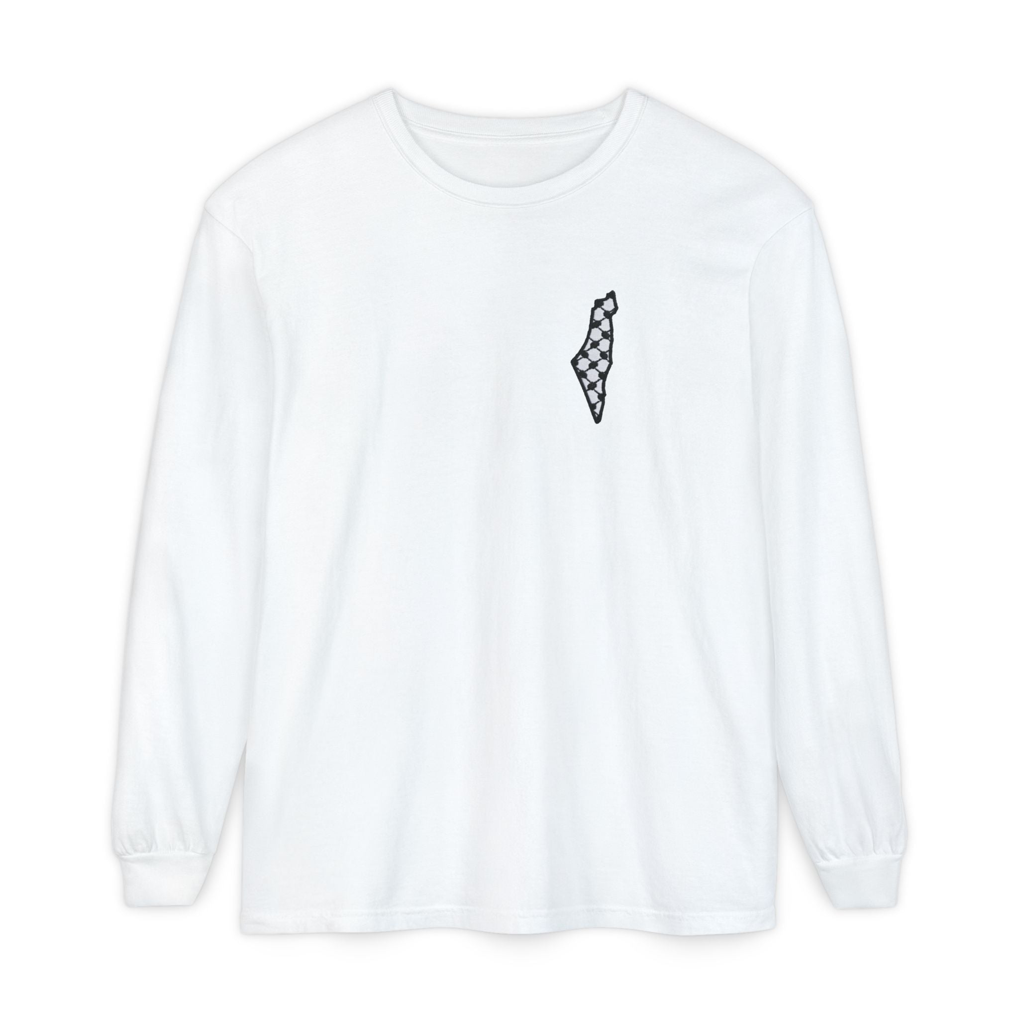 Pali-G || Palästina Kufiya Langarm-T-Shirt – Freiheit, Widerstand & Gaza Grafik