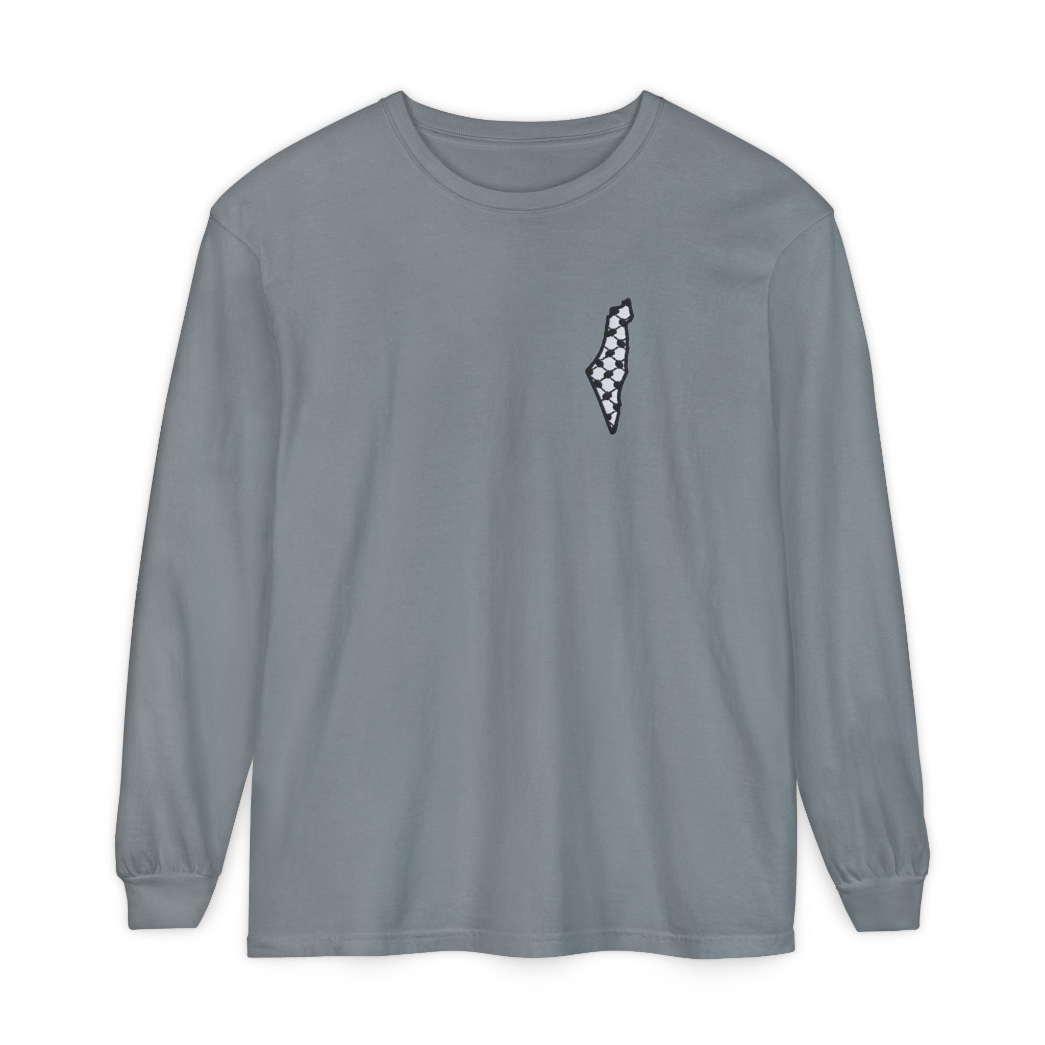 Pali-G || Palästina Kufiya Langarm-T-Shirt – Freiheit, Widerstand & Gaza Grafik