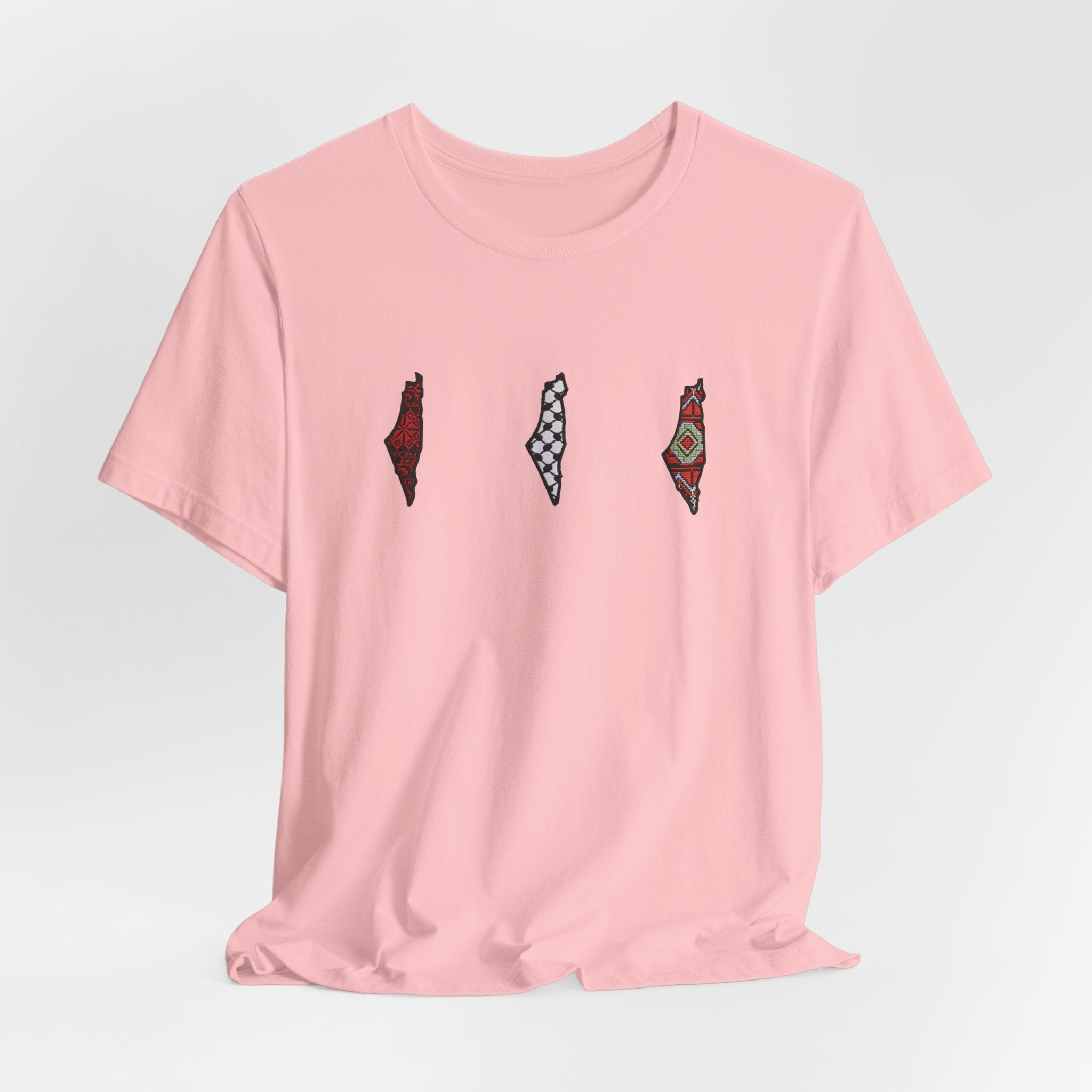 Free Palestine T-Shirt — Palestinian Keffiyeh & Map Solidarity Tee