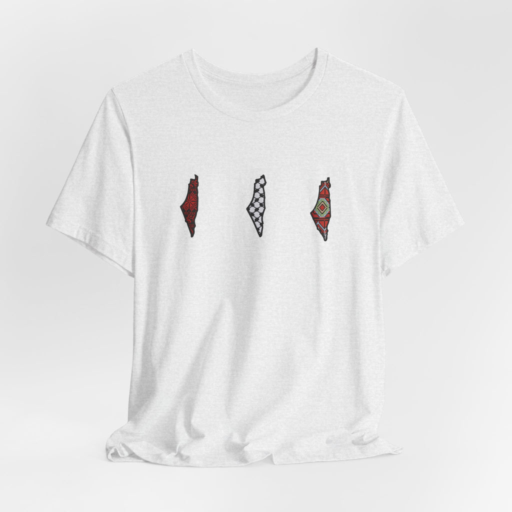 Free Palestine T-Shirt — Palestinian Keffiyeh & Map Solidarity Tee