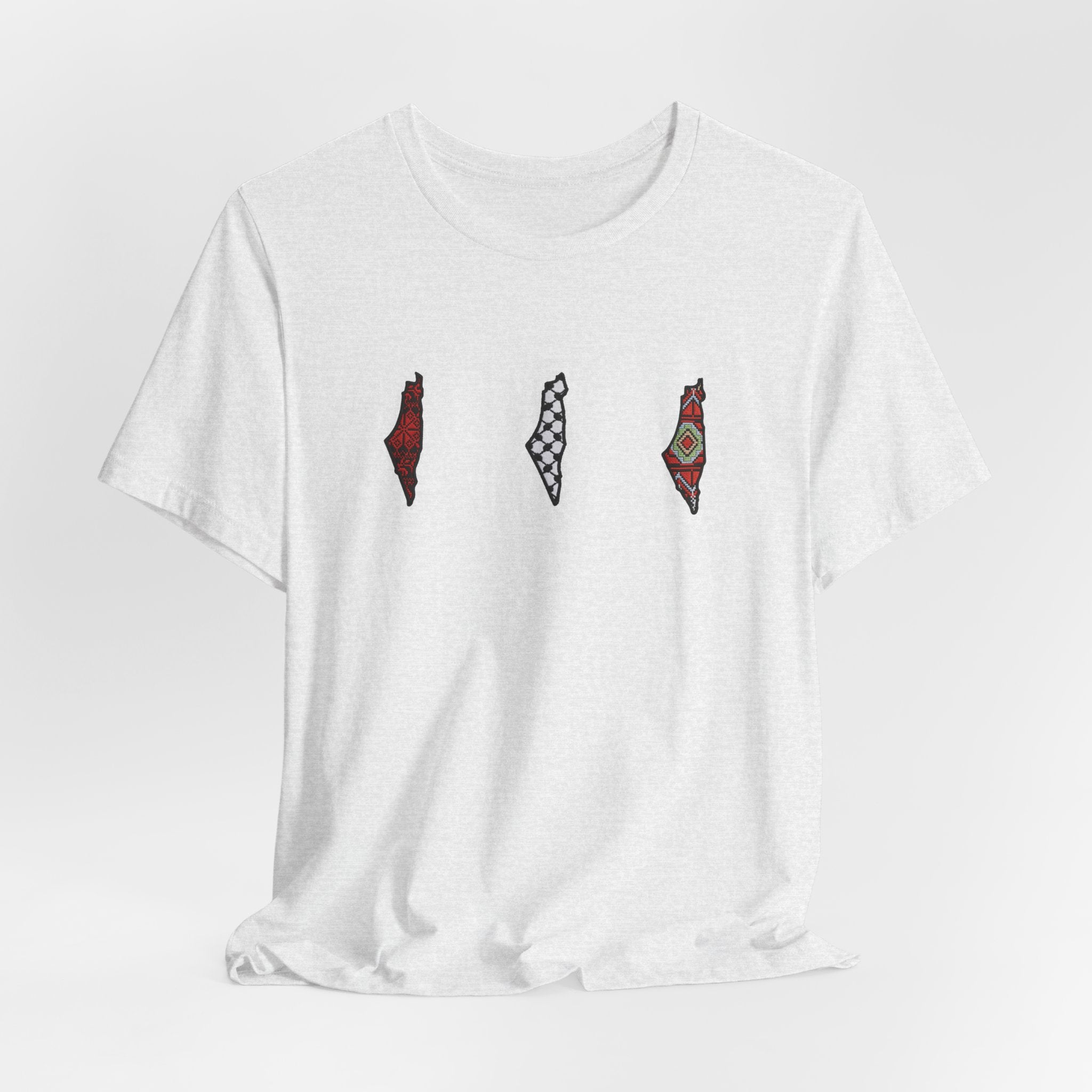 Free Palestine T-Shirt — Palestinian Keffiyeh & Map Solidarity Tee