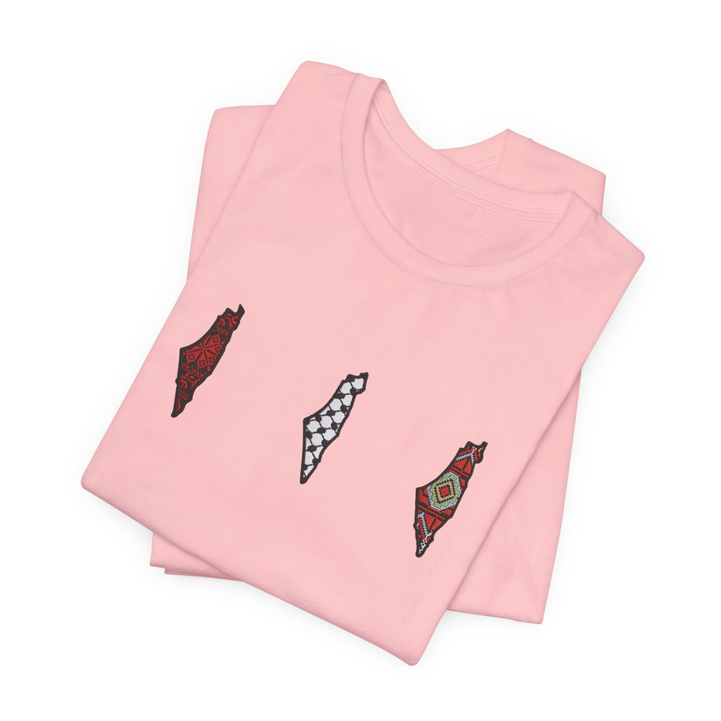 Free Palestine T-Shirt — Palestinian Keffiyeh & Map Solidarity Tee