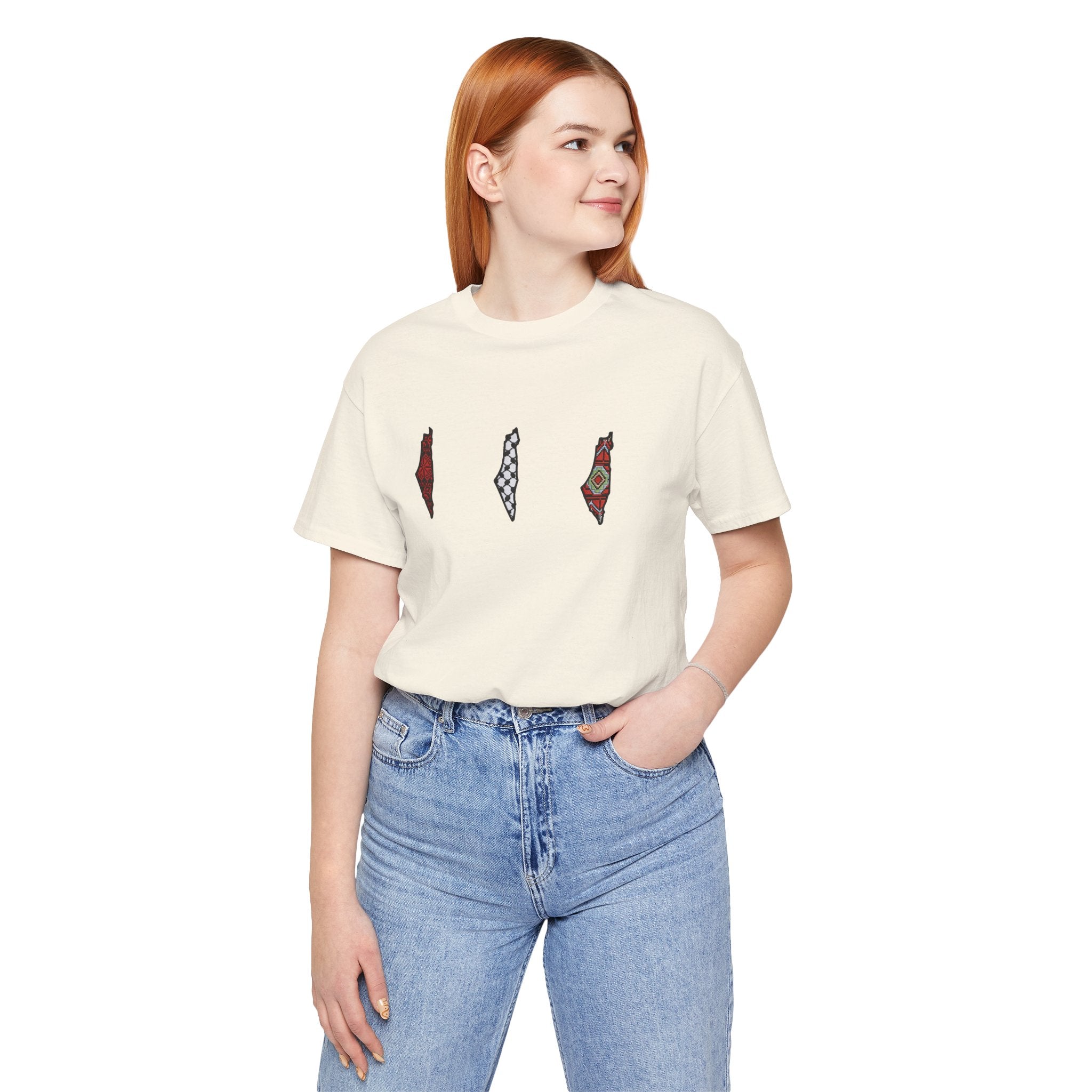 Free Palestine T-Shirt — Palestinian Keffiyeh & Map Solidarity Tee