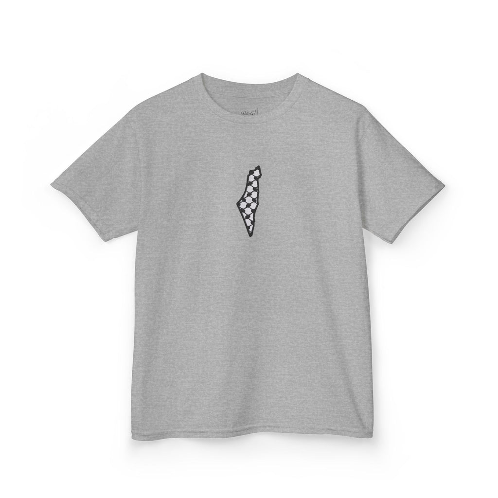 Pali-G | Kids T-Shirt – Palestine Map & Keffiyeh Pattern Print