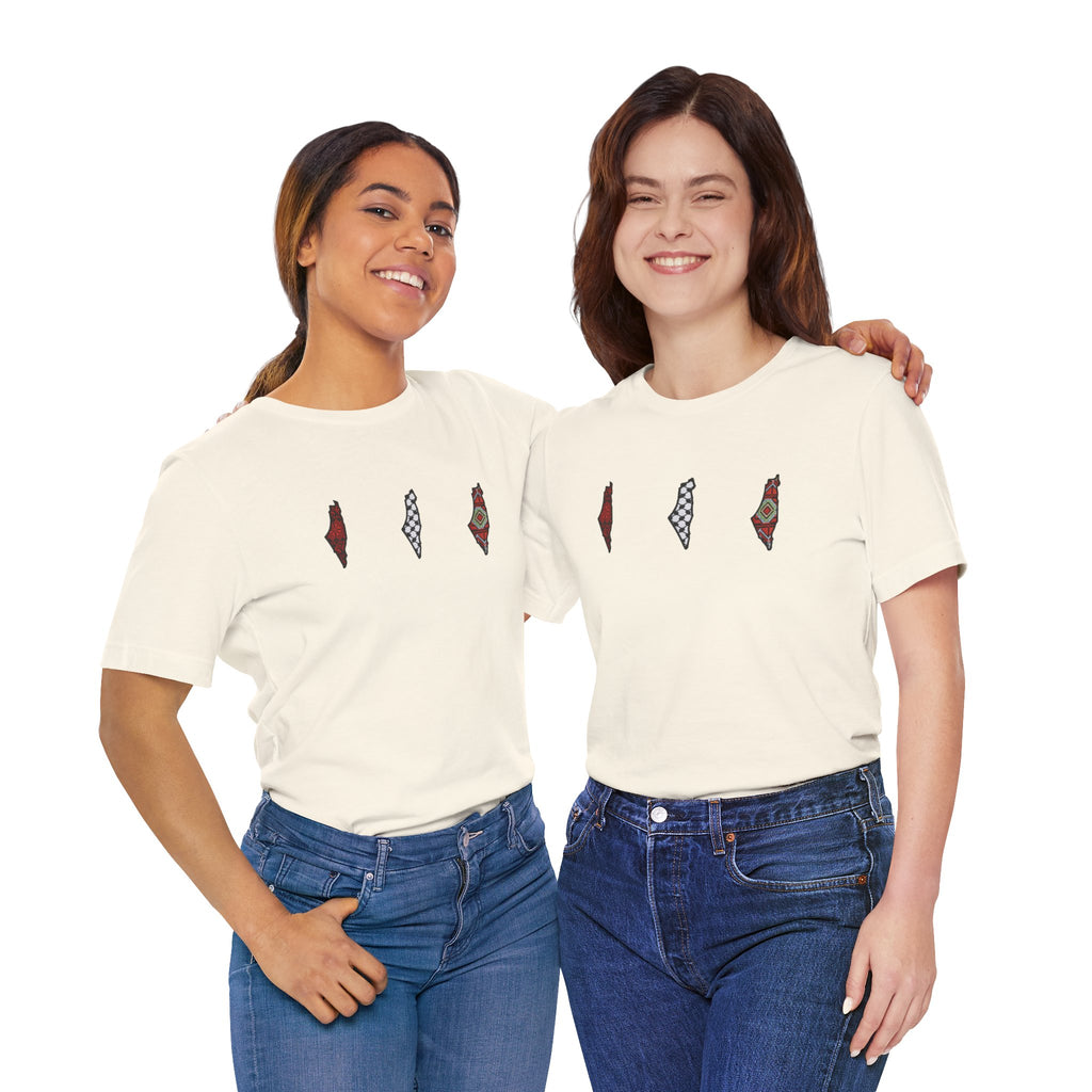 Free Palestine T-Shirt — Palestinian Keffiyeh & Map Solidarity Tee