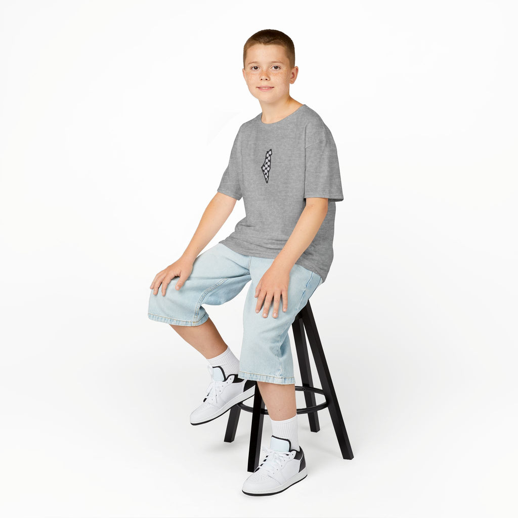Pali-G | Kids T-Shirt – Palestine Map & Keffiyeh Pattern Print