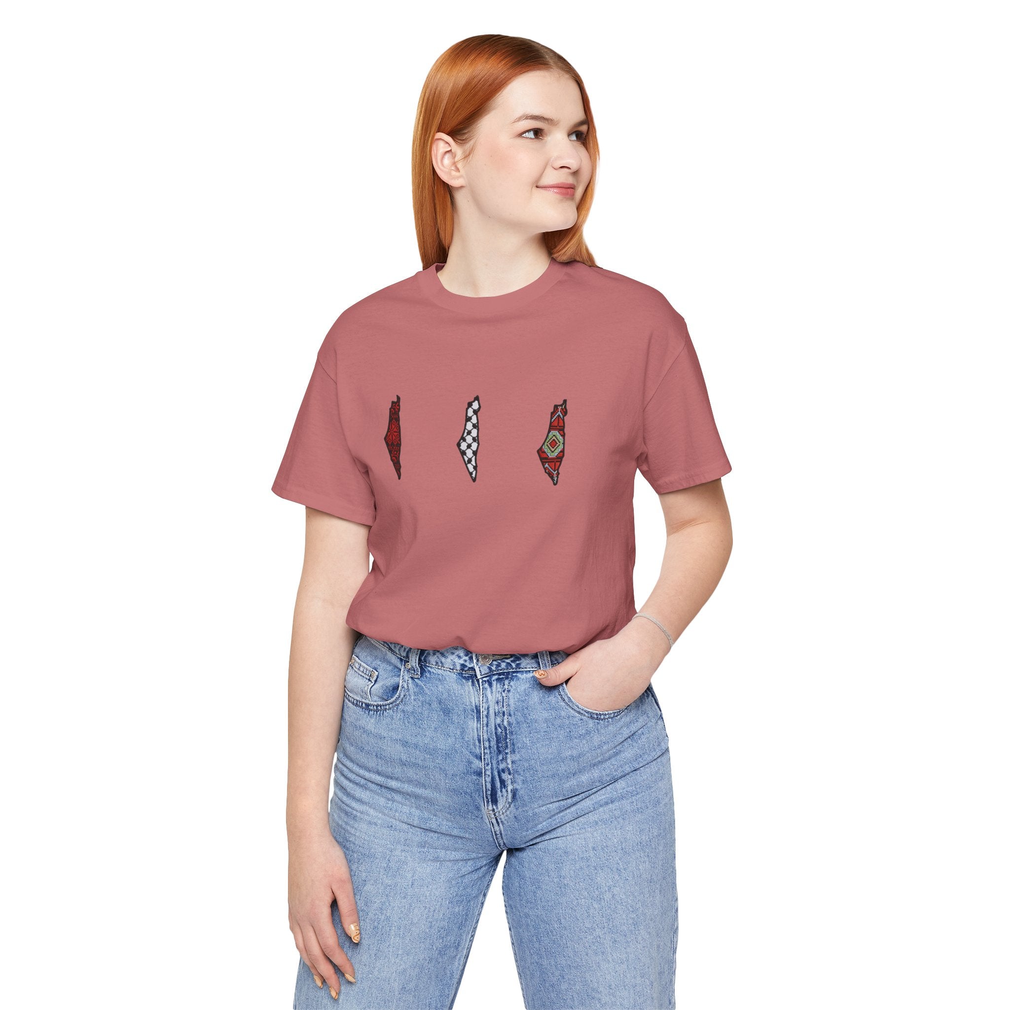 Free Palestine T-Shirt — Palestinian Keffiyeh & Map Solidarity Tee