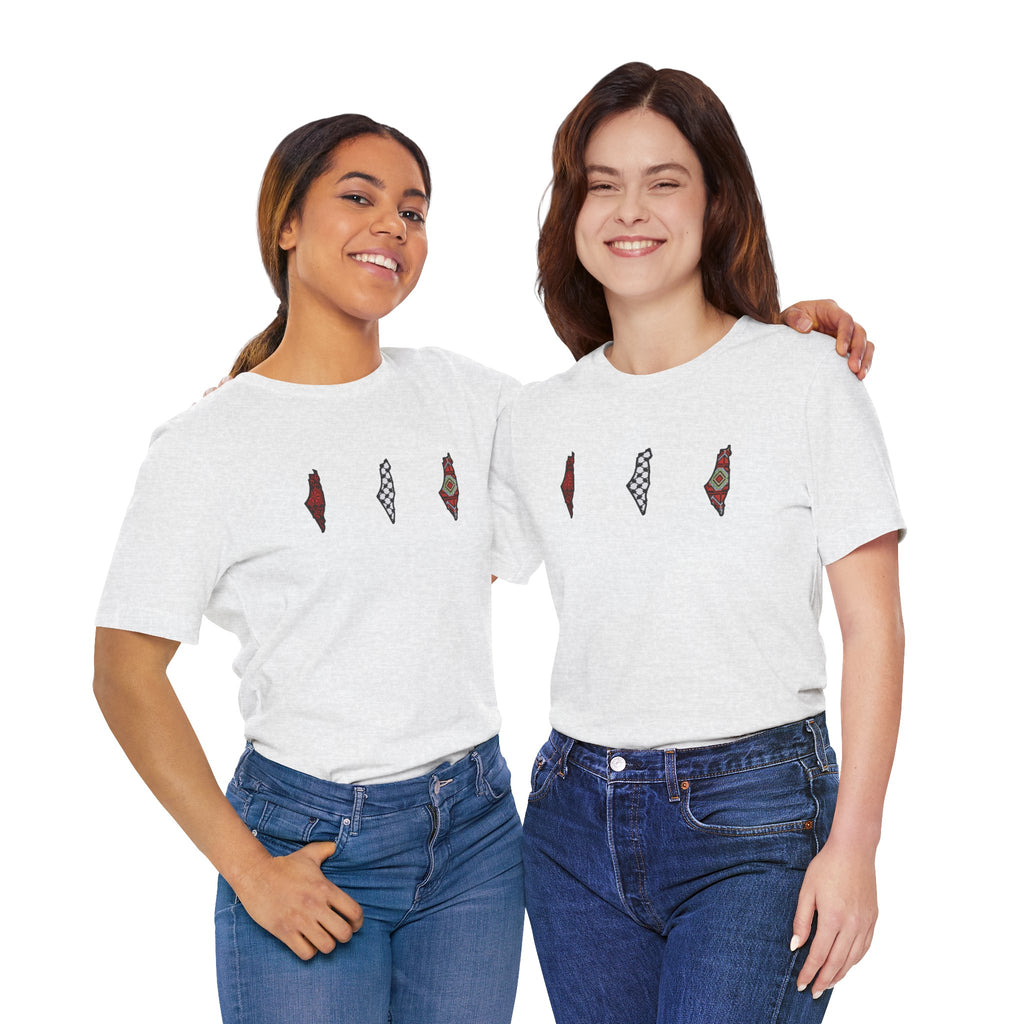 Free Palestine T-Shirt — Palestinian Keffiyeh & Map Solidarity Tee