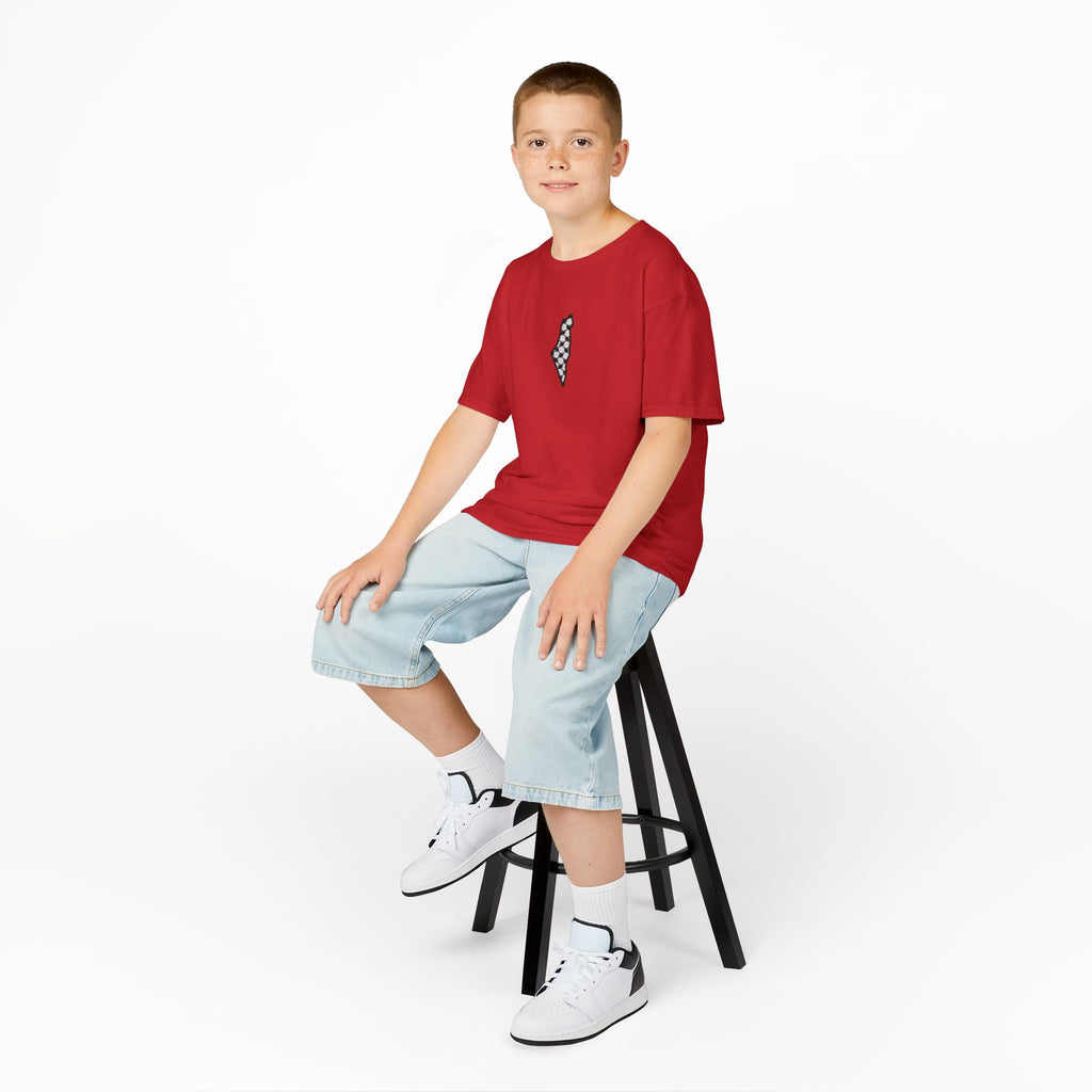 Pali-G | Kids T-Shirt – Palestine Map & Keffiyeh Pattern Print