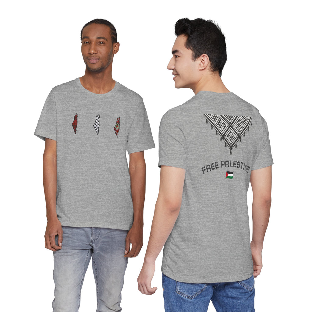 Free Palestine T-Shirt — Palestinian Keffiyeh & Map Solidarity Tee
