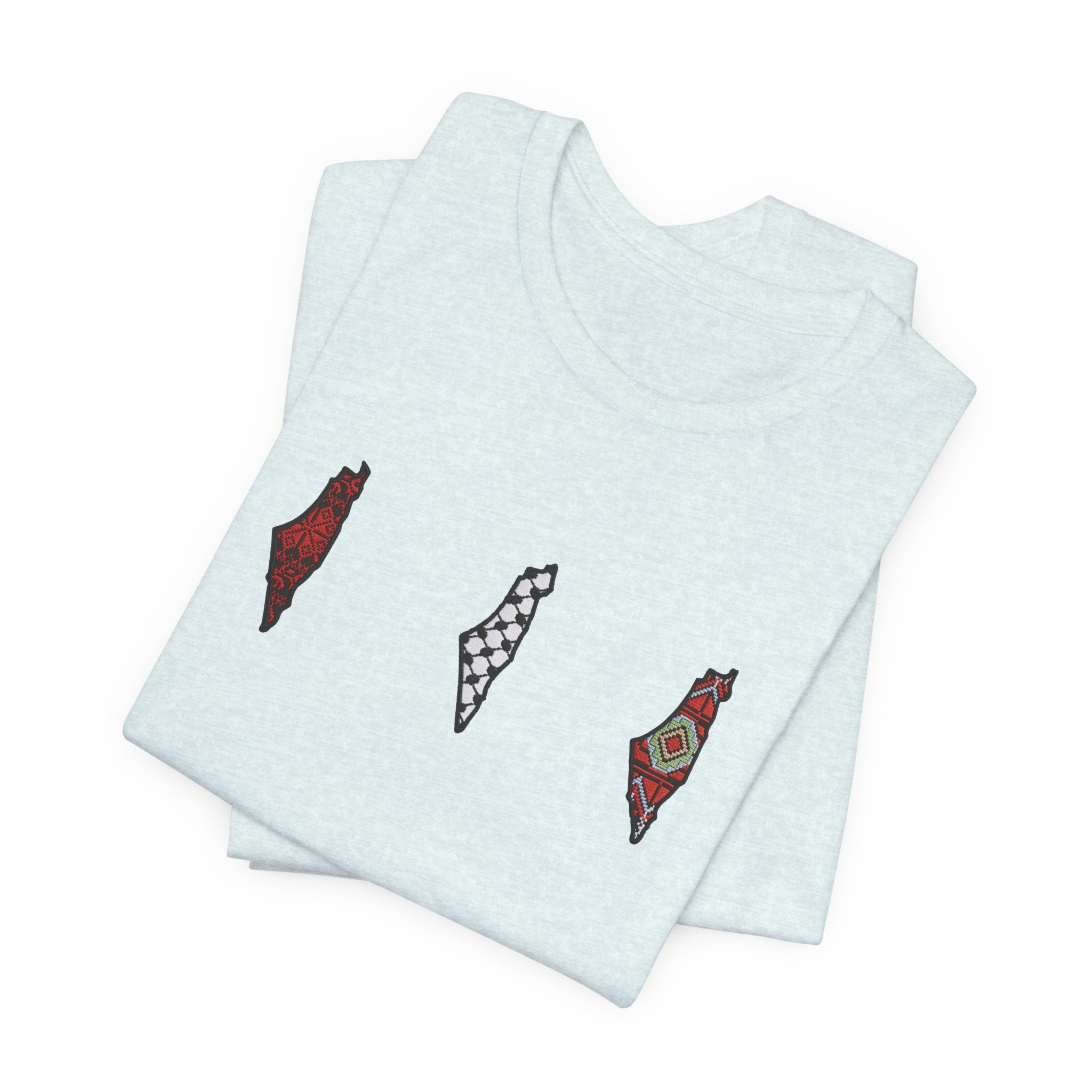 Free Palestine T-Shirt — Palestinian Keffiyeh & Map Solidarity Tee