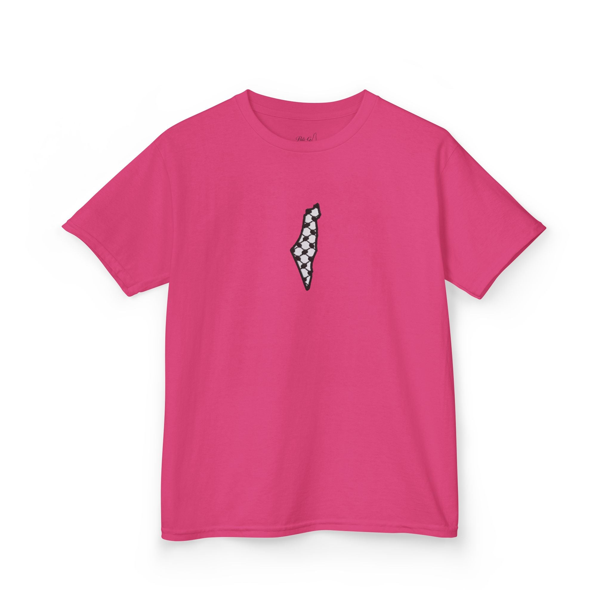 Pali-G | Kids T-Shirt – Palestine Map & Keffiyeh Pattern Print