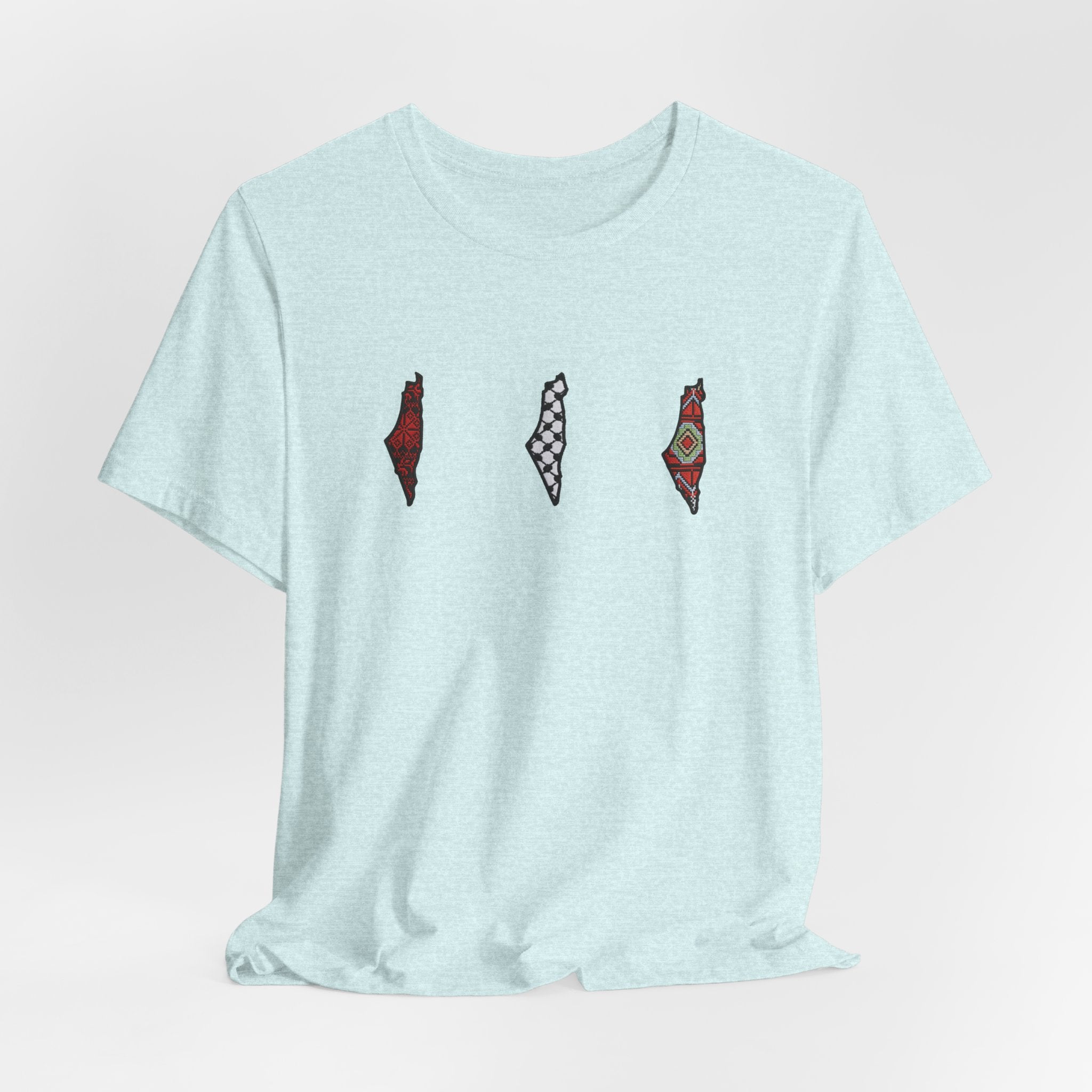 Free Palestine T-Shirt — Palestinian Keffiyeh & Map Solidarity Tee