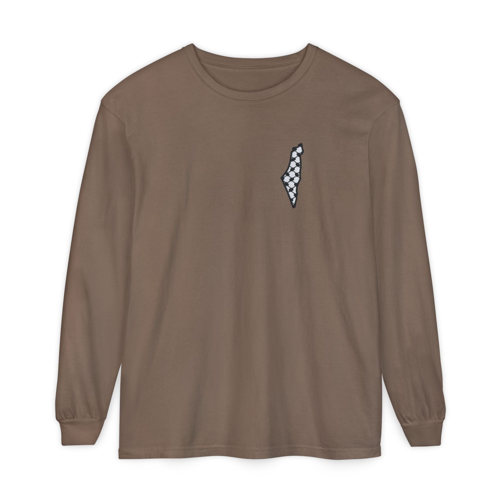 Pali-G || Palästina Kufiya Langarm-T-Shirt – Freiheit, Widerstand & Gaza Grafik