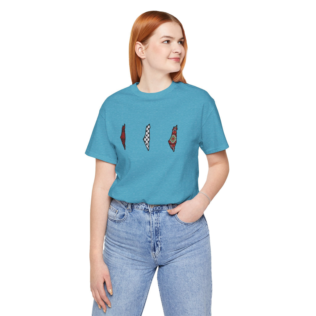 Free Palestine T-Shirt — Palestinian Keffiyeh & Map Solidarity Tee