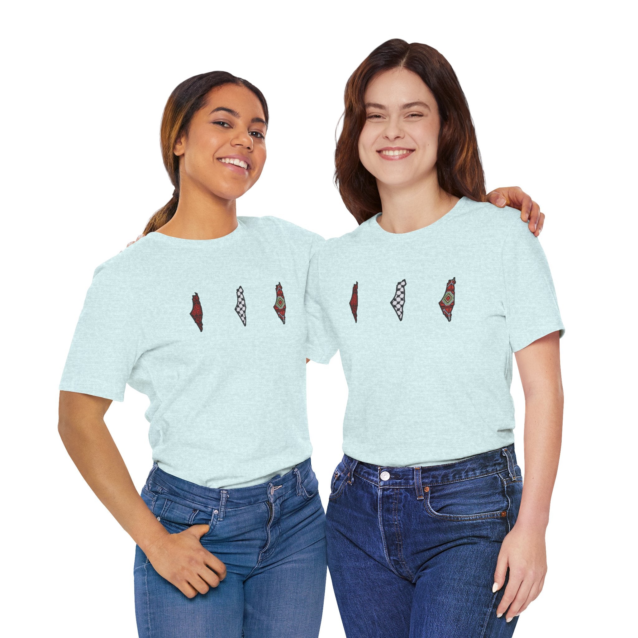 Free Palestine T-Shirt — Palestinian Keffiyeh & Map Solidarity Tee