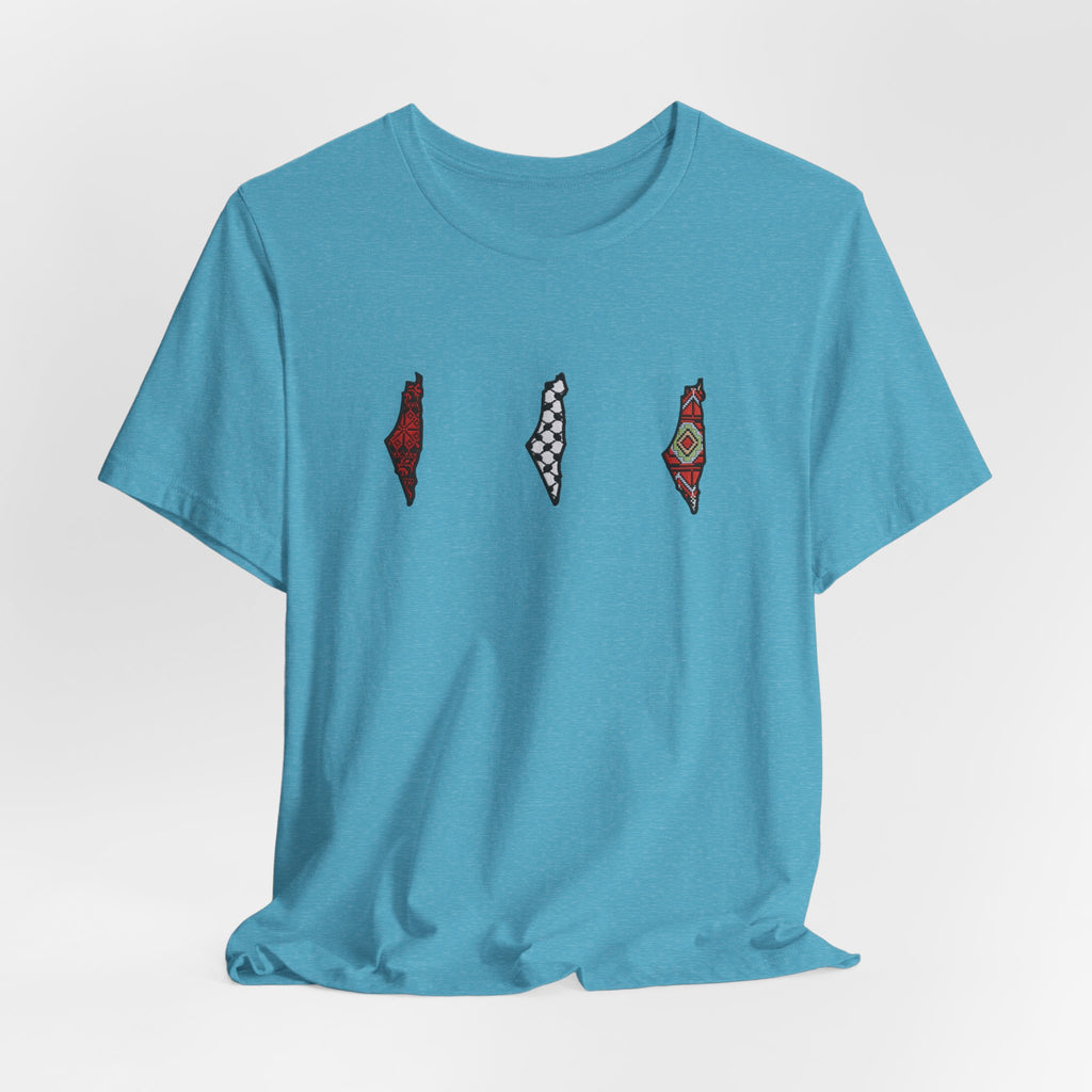 Free Palestine T-Shirt — Palestinian Keffiyeh & Map Solidarity Tee