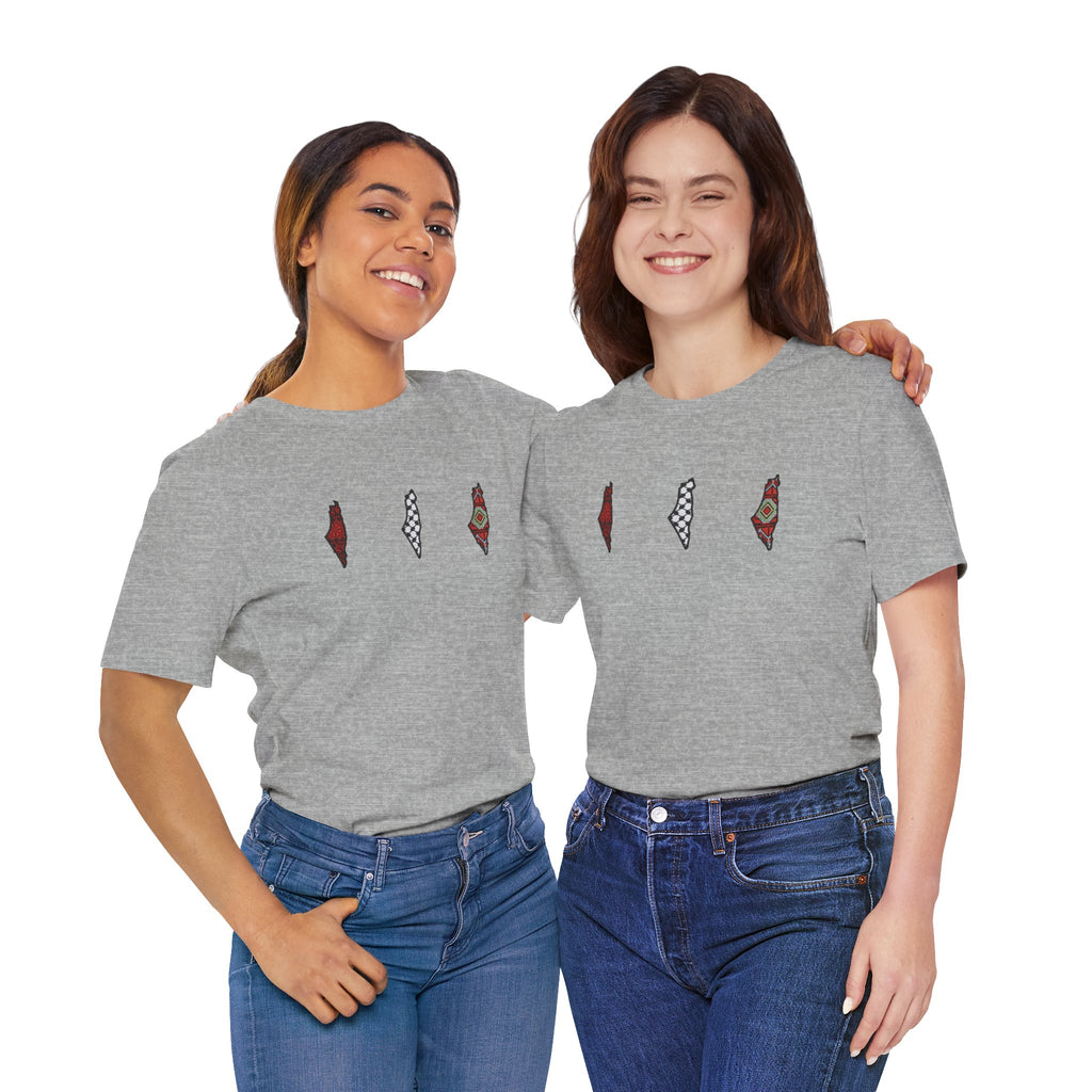 Free Palestine T-Shirt — Palestinian Keffiyeh & Map Solidarity Tee