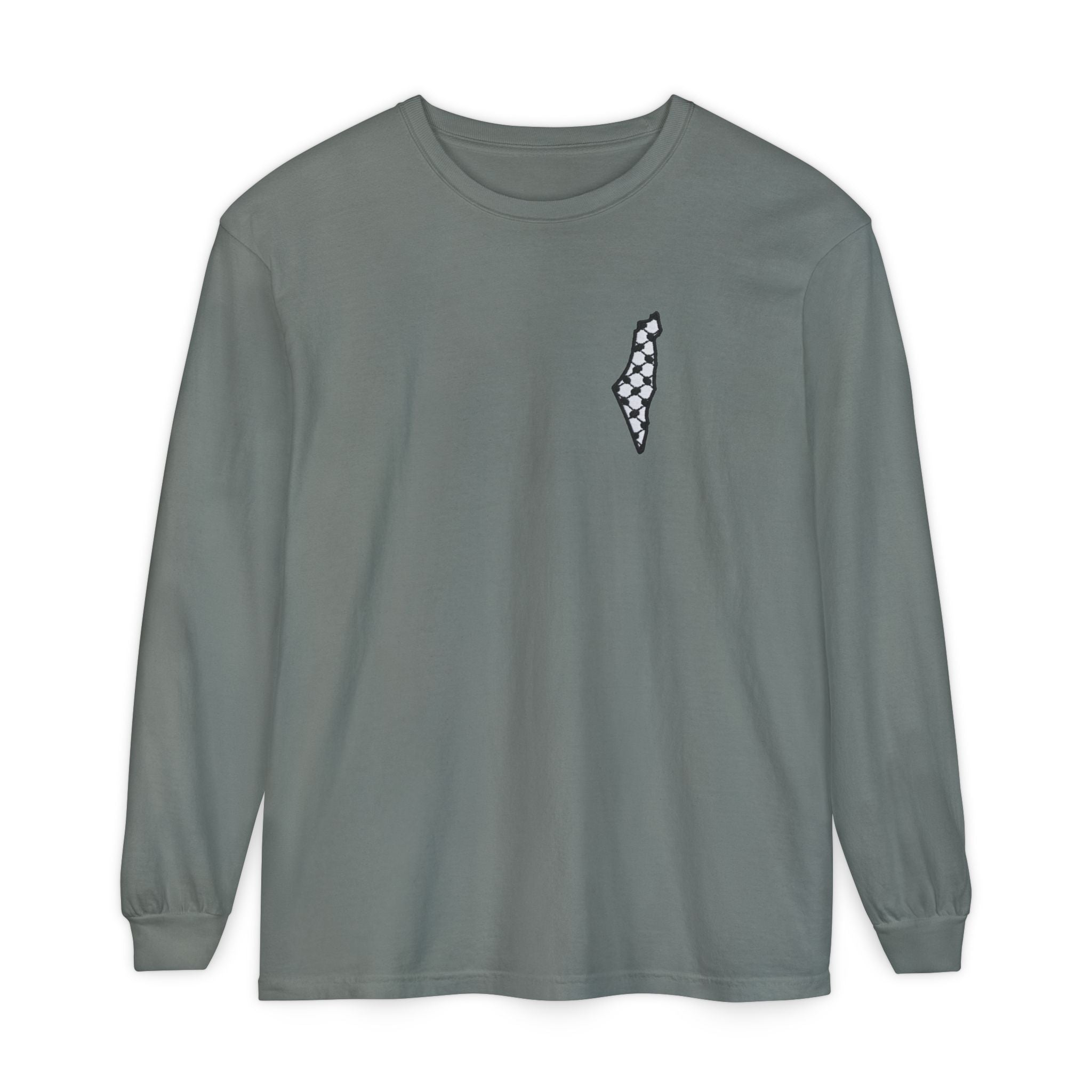 Pali-G || Palästina Kufiya Langarm-T-Shirt – Freiheit, Widerstand & Gaza Grafik
