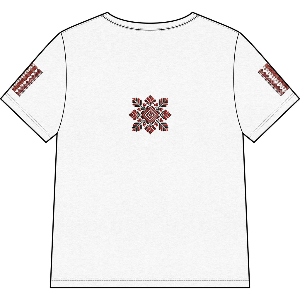 Pali-G | Palestinian Tatreez V-Neck Tee – Traditional Embroidery Art Print | Women's Cultural Heritage T-Shirt | Tatreez Fashion