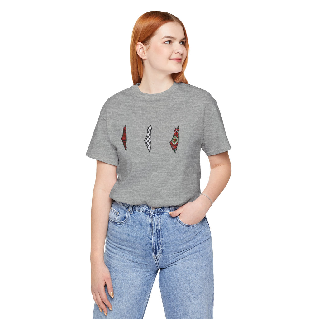 Free Palestine T-Shirt — Palestinian Keffiyeh & Map Solidarity Tee