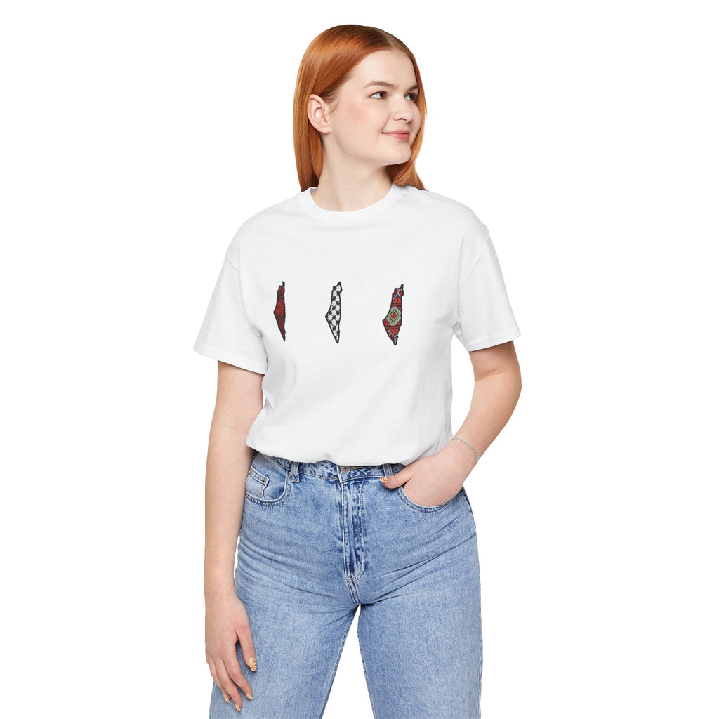 Free Palestine T-Shirt — Palestinian Keffiyeh & Map Solidarity Tee