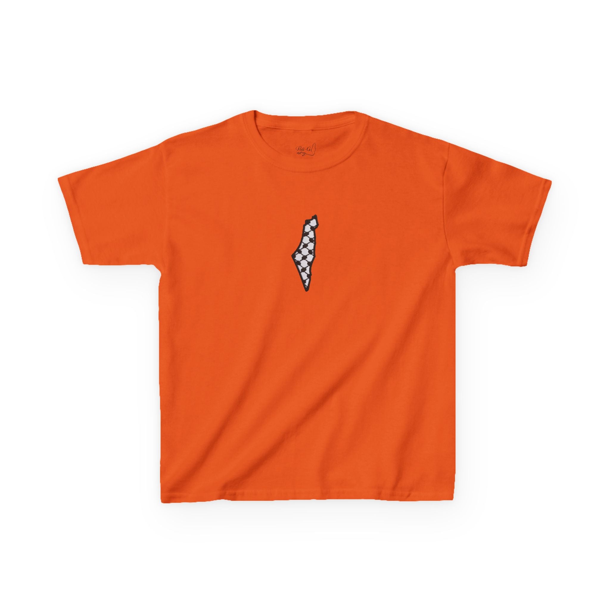 Pali-G | Kids T-Shirt – Palestine Map & Keffiyeh Pattern Print