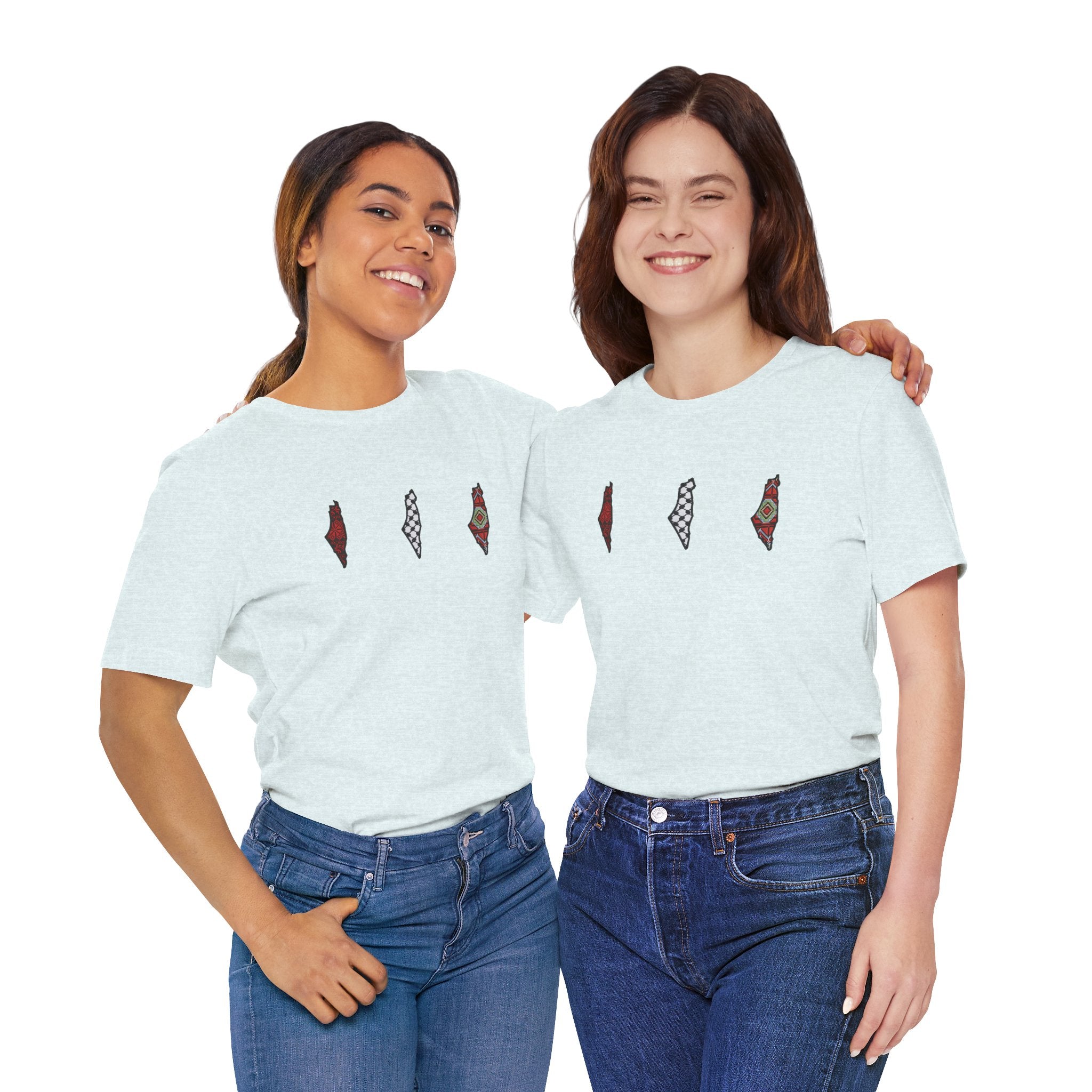 Free Palestine T-Shirt — Palestinian Keffiyeh & Map Solidarity Tee