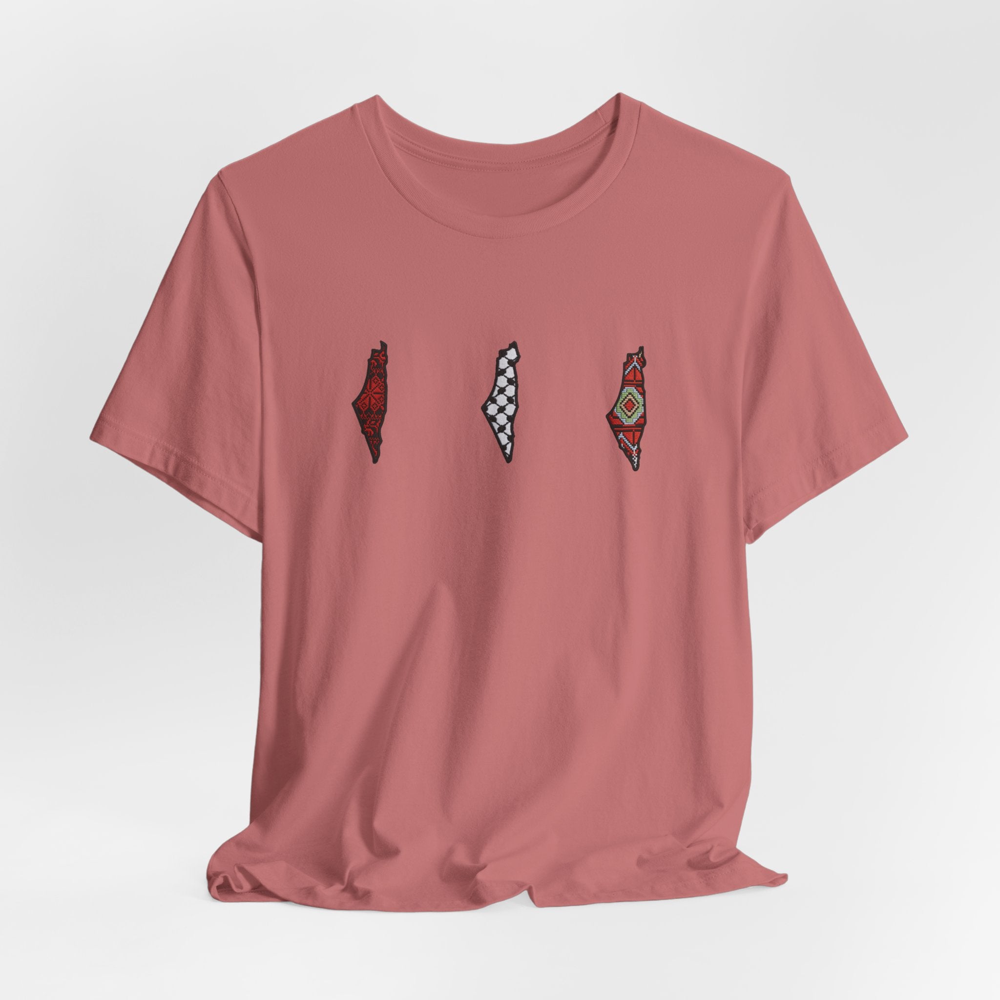 Free Palestine T-Shirt — Palestinian Keffiyeh & Map Solidarity Tee