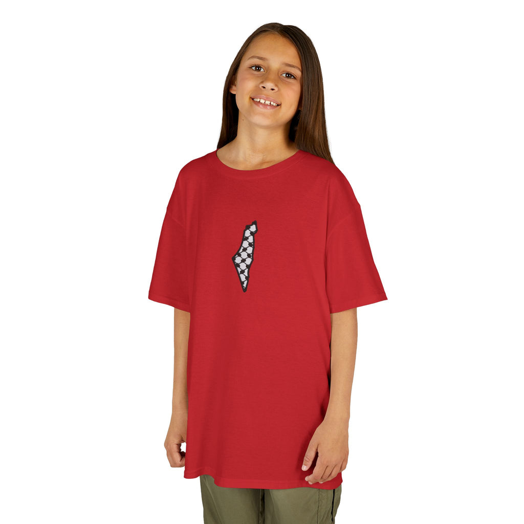 Pali-G | Kids T-Shirt – Palestine Map & Keffiyeh Pattern Print