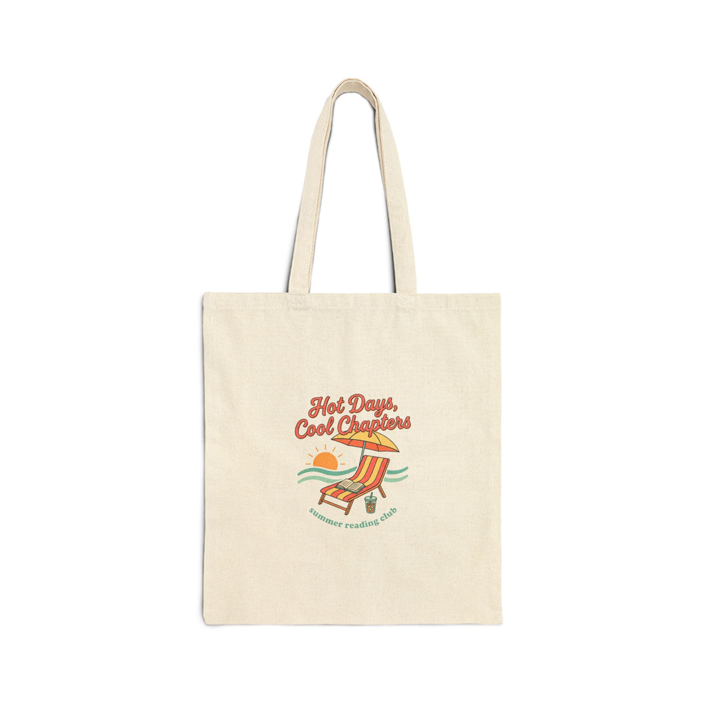 Hot Days Cool Chapters Tote | summer aesthetic, coastal vibes, hand-drawn pastel