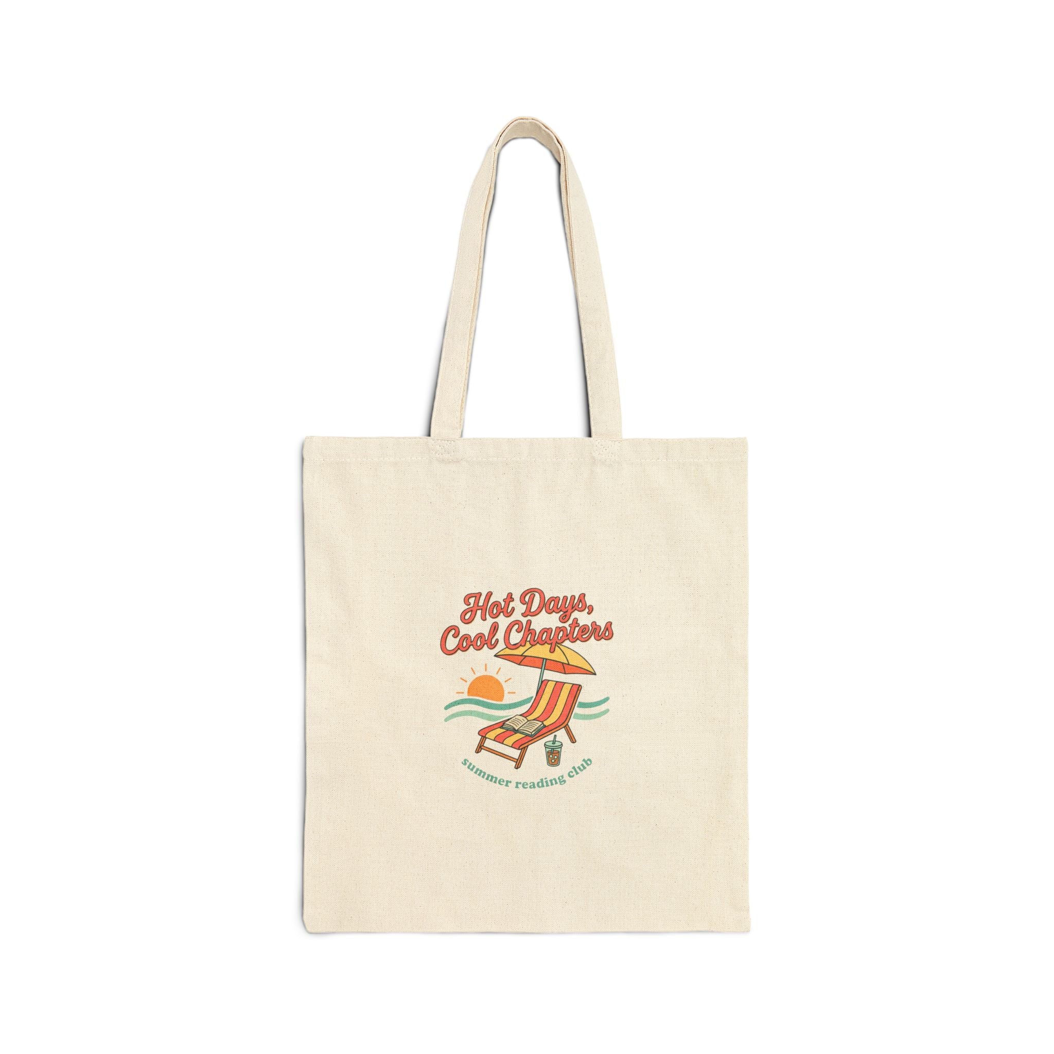 Hot Days Cool Chapters Tote | summer aesthetic, coastal vibes, hand-drawn pastel