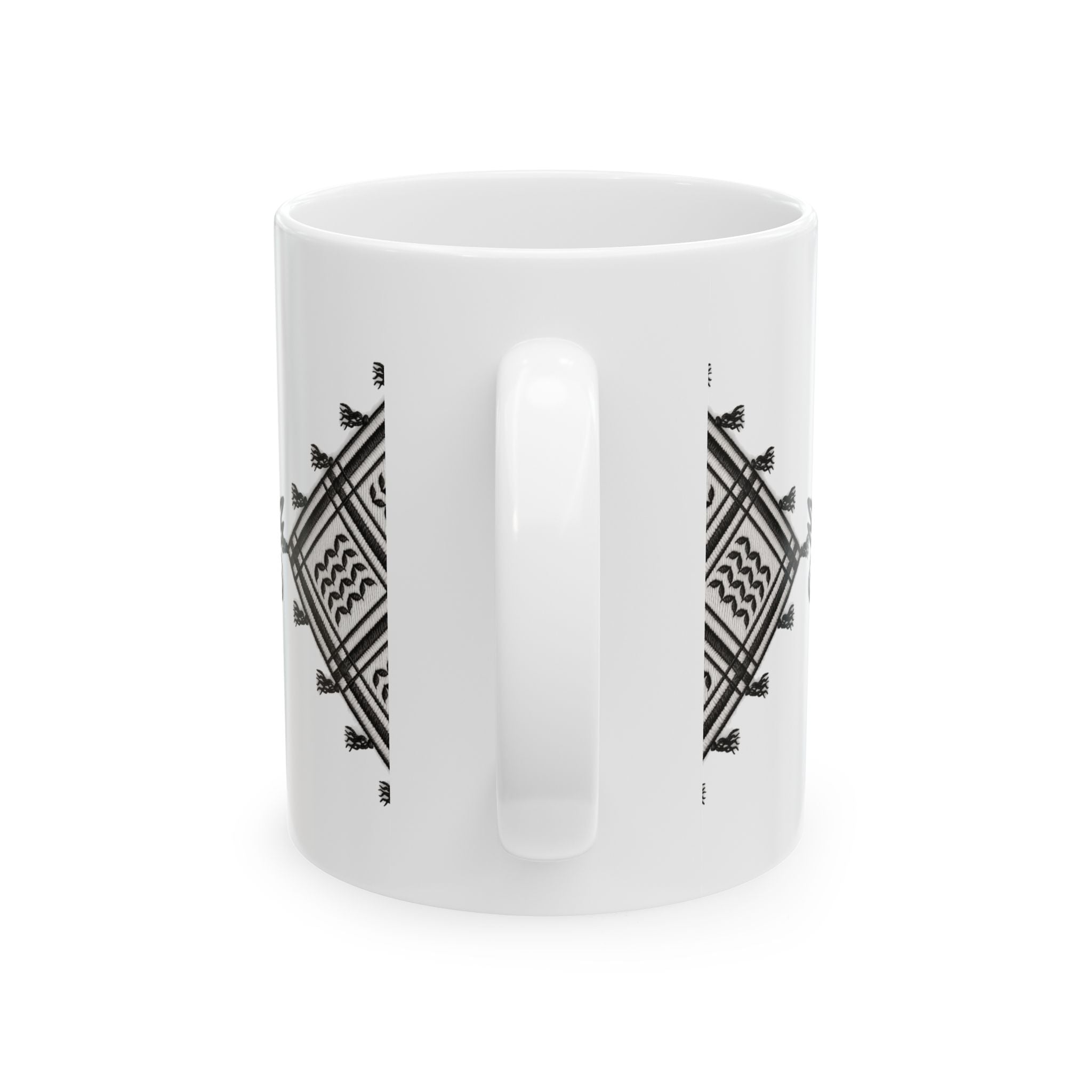 Palestine Map Doves Ceramic Mug (11oz/15oz) — Hand‑drawn Olive Branch Design