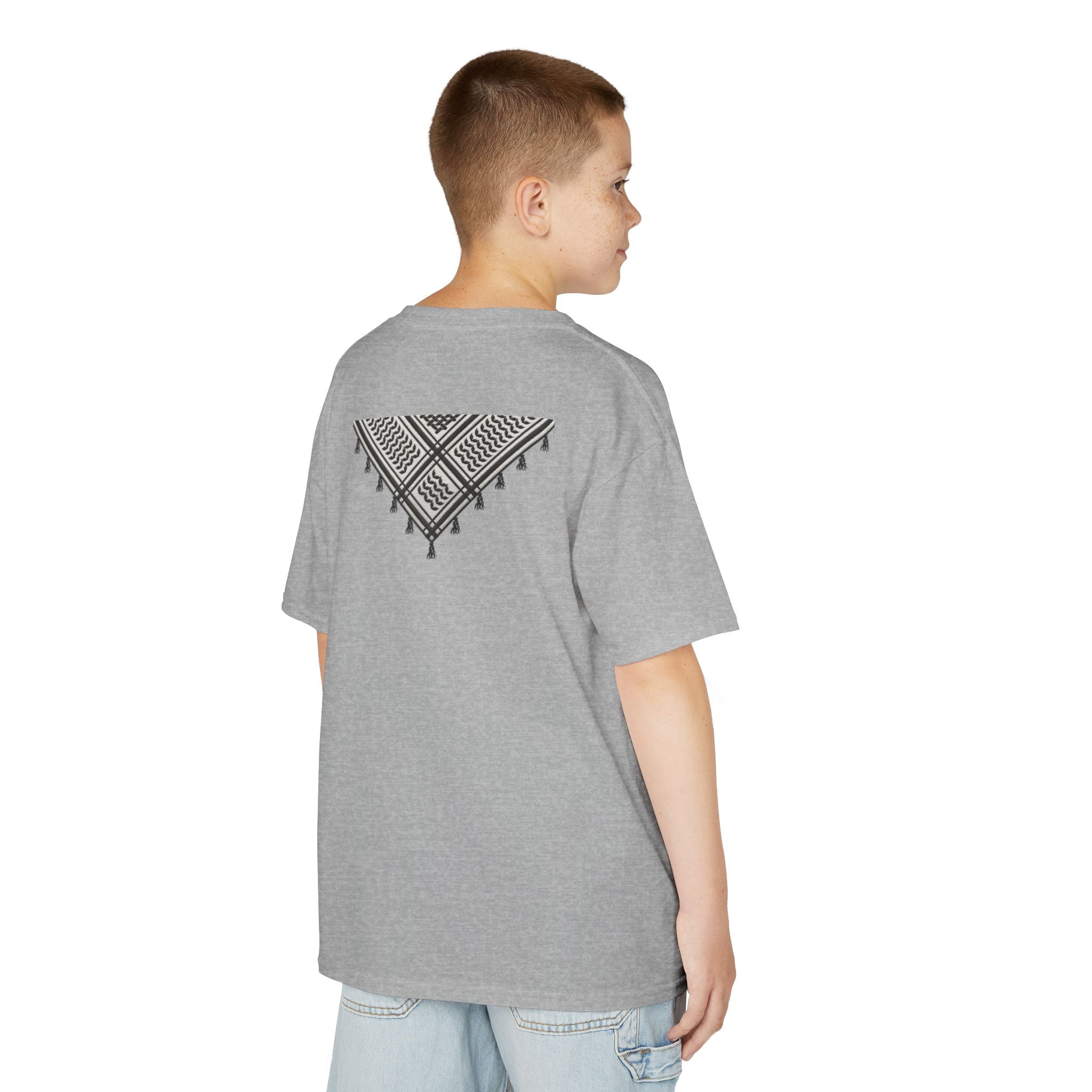 Pali-G | Kids T-Shirt – Palestine Map & Keffiyeh Pattern Print