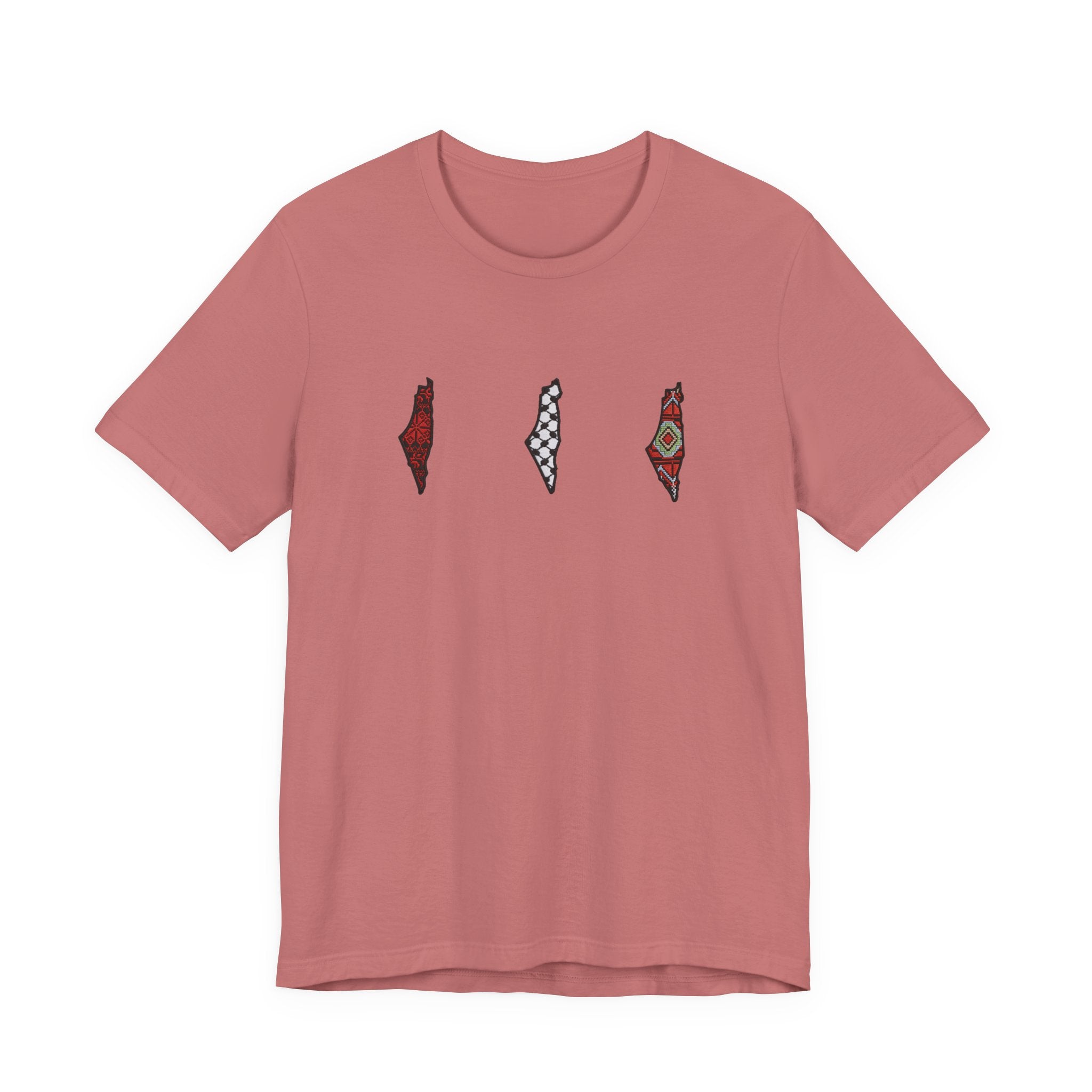 Free Palestine T-Shirt — Palestinian Keffiyeh & Map Solidarity Tee