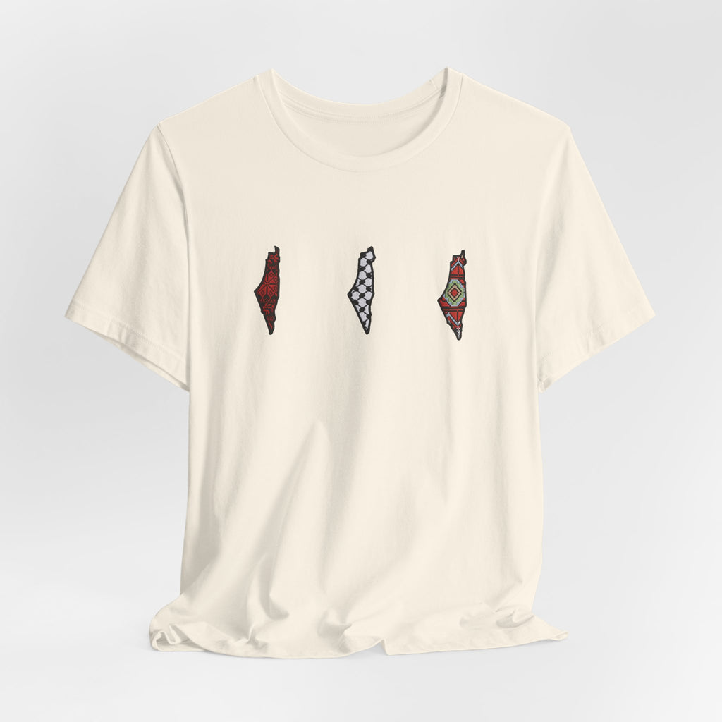 Free Palestine T-Shirt — Palestinian Keffiyeh & Map Solidarity Tee