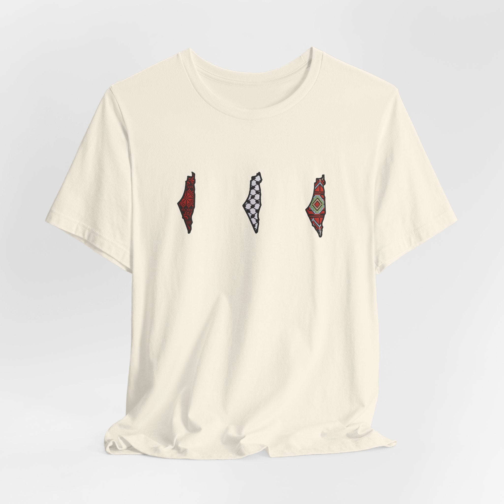 Free Palestine T-Shirt — Palestinian Keffiyeh & Map Solidarity Tee