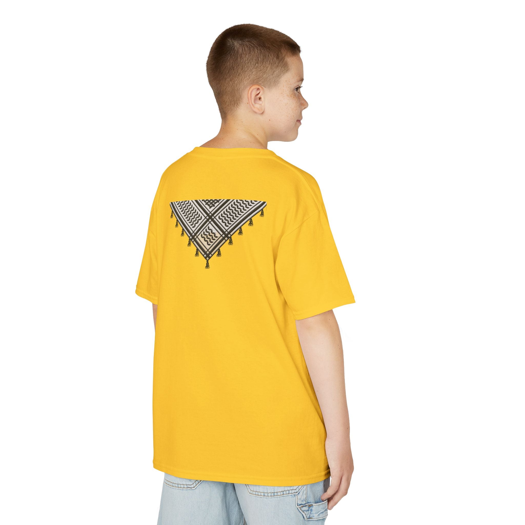 Pali-G | Kids T-Shirt – Palestine Map & Keffiyeh Pattern Print