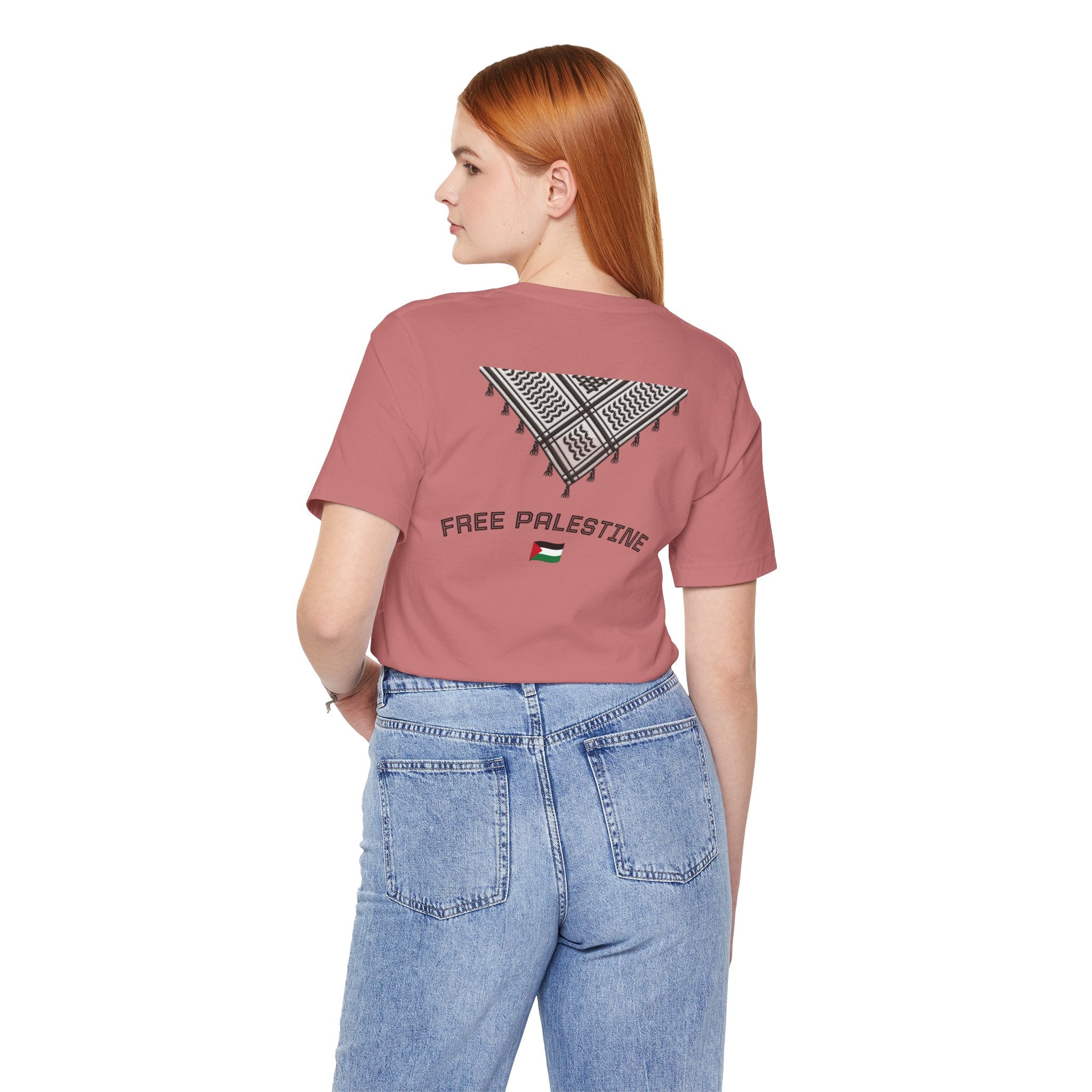 Free Palestine T-Shirt — Palestinian Keffiyeh & Map Solidarity Tee