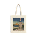 Joud || Canvas Tote Bag – Dome of the Rock & Jerusalem Minaret Tower Vintage Art Print | Old City Skyline | Cultural Heritage Carry Bag