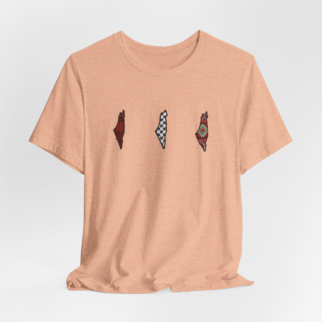 Free Palestine T-Shirt — Palestinian Keffiyeh & Map Solidarity Tee