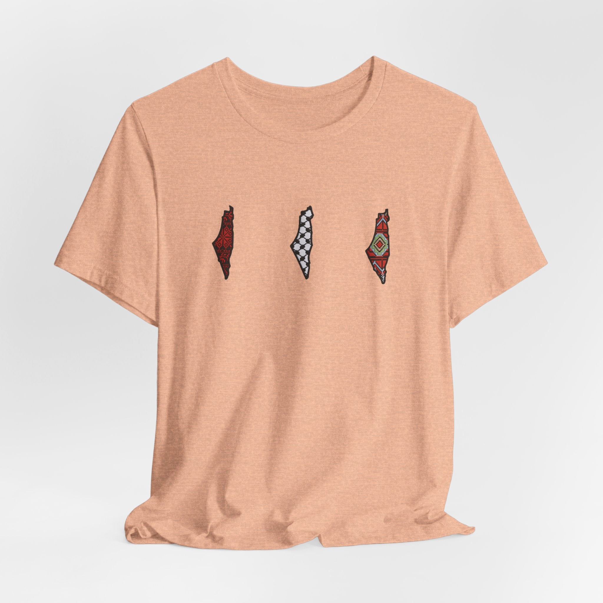 Free Palestine T-Shirt — Palestinian Keffiyeh & Map Solidarity Tee