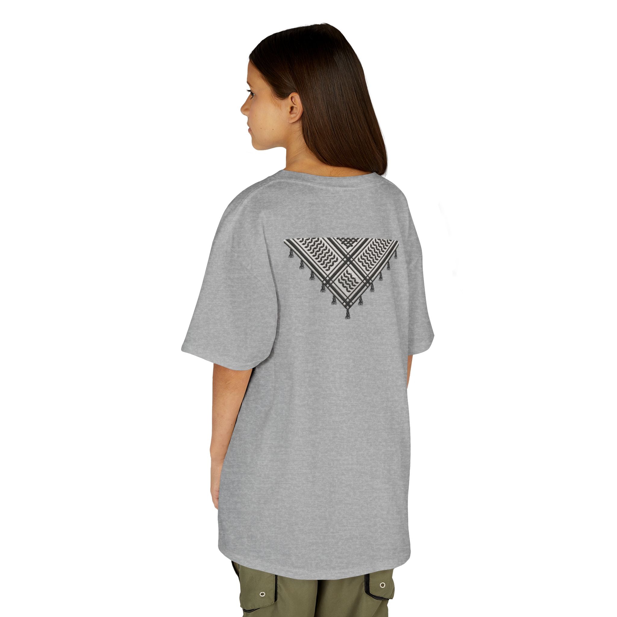 Pali-G | Kids T-Shirt – Palestine Map & Keffiyeh Pattern Print