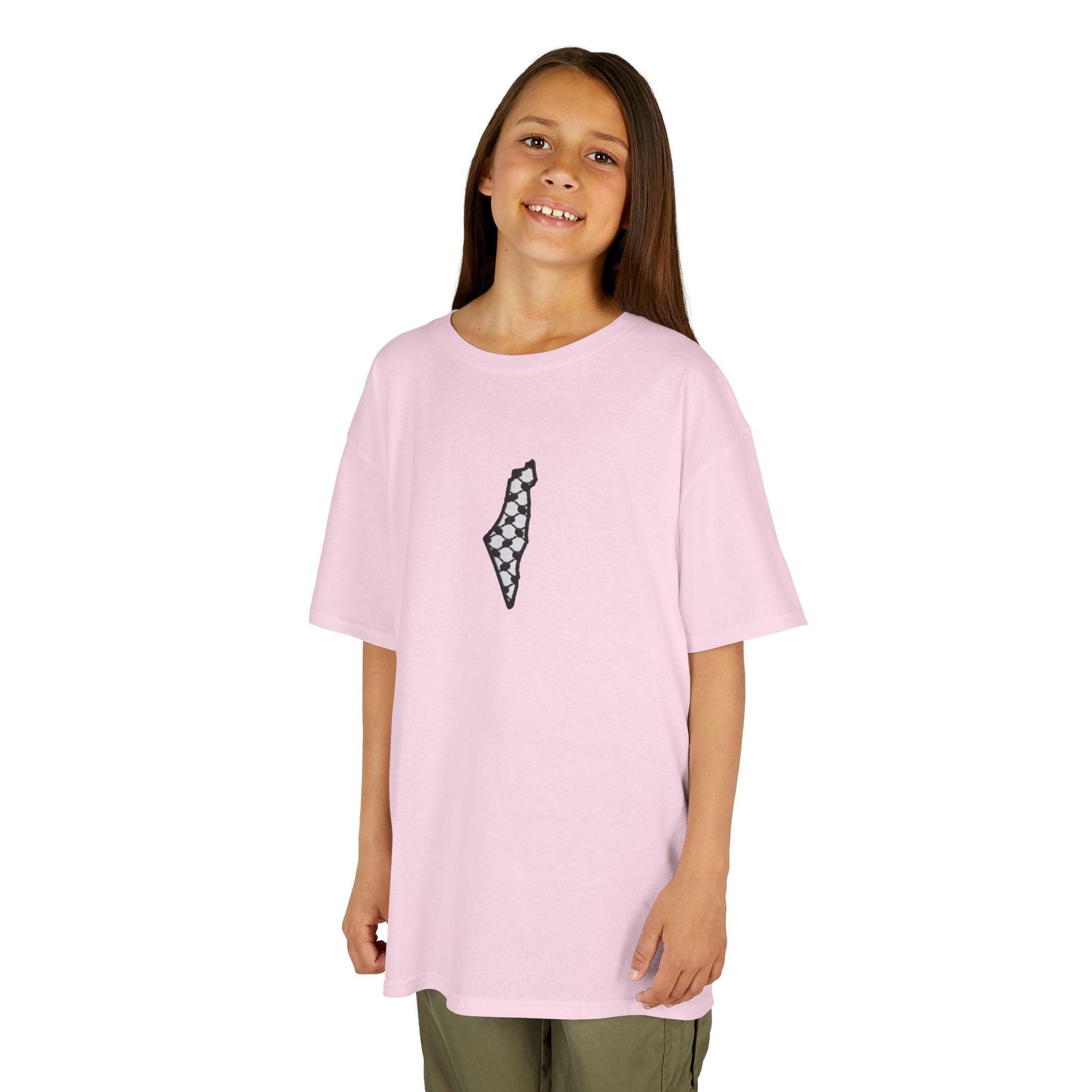 Pali-G | Kids T-Shirt – Palestine Map & Keffiyeh Pattern Print