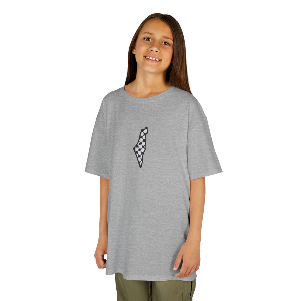 Pali-G | Kids T-Shirt – Palestine Map & Keffiyeh Pattern Print