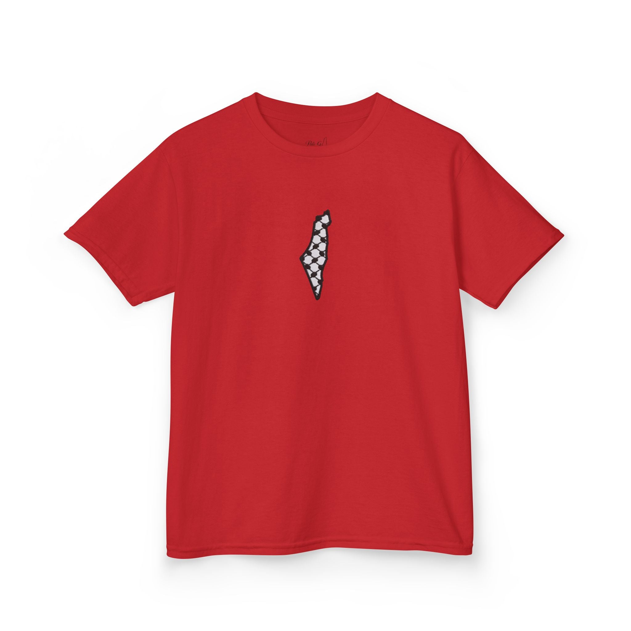 Pali-G | Kids T-Shirt – Palestine Map & Keffiyeh Pattern Print