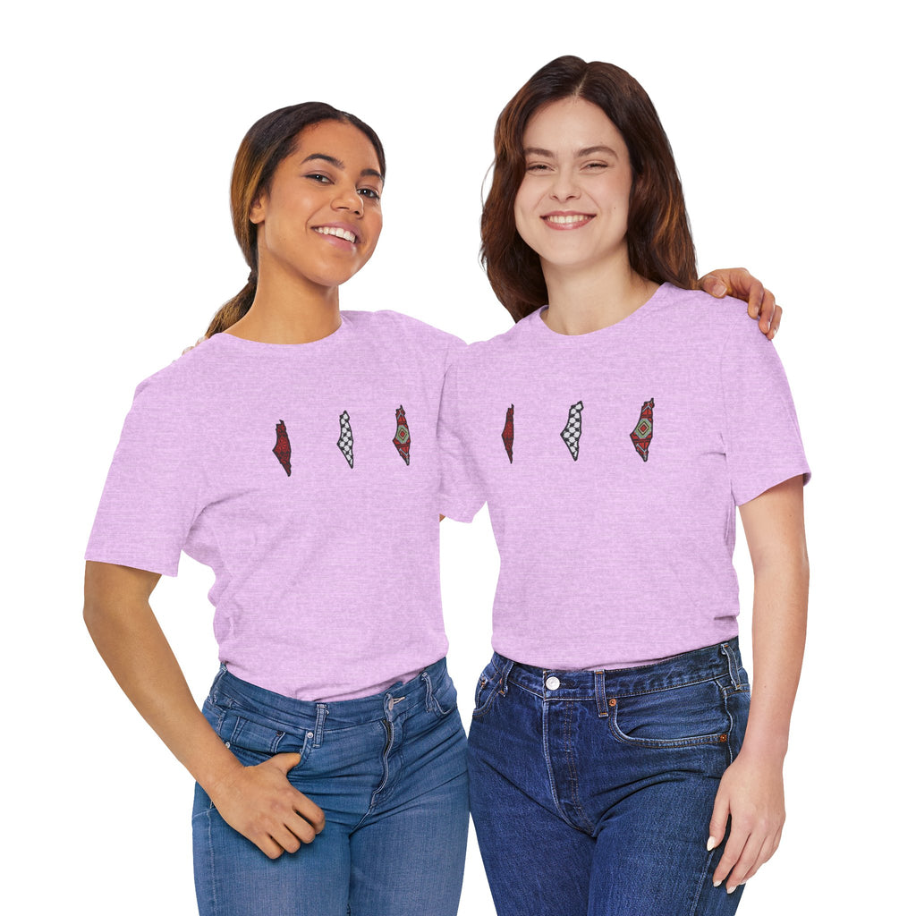 Free Palestine T-Shirt — Palestinian Keffiyeh & Map Solidarity Tee