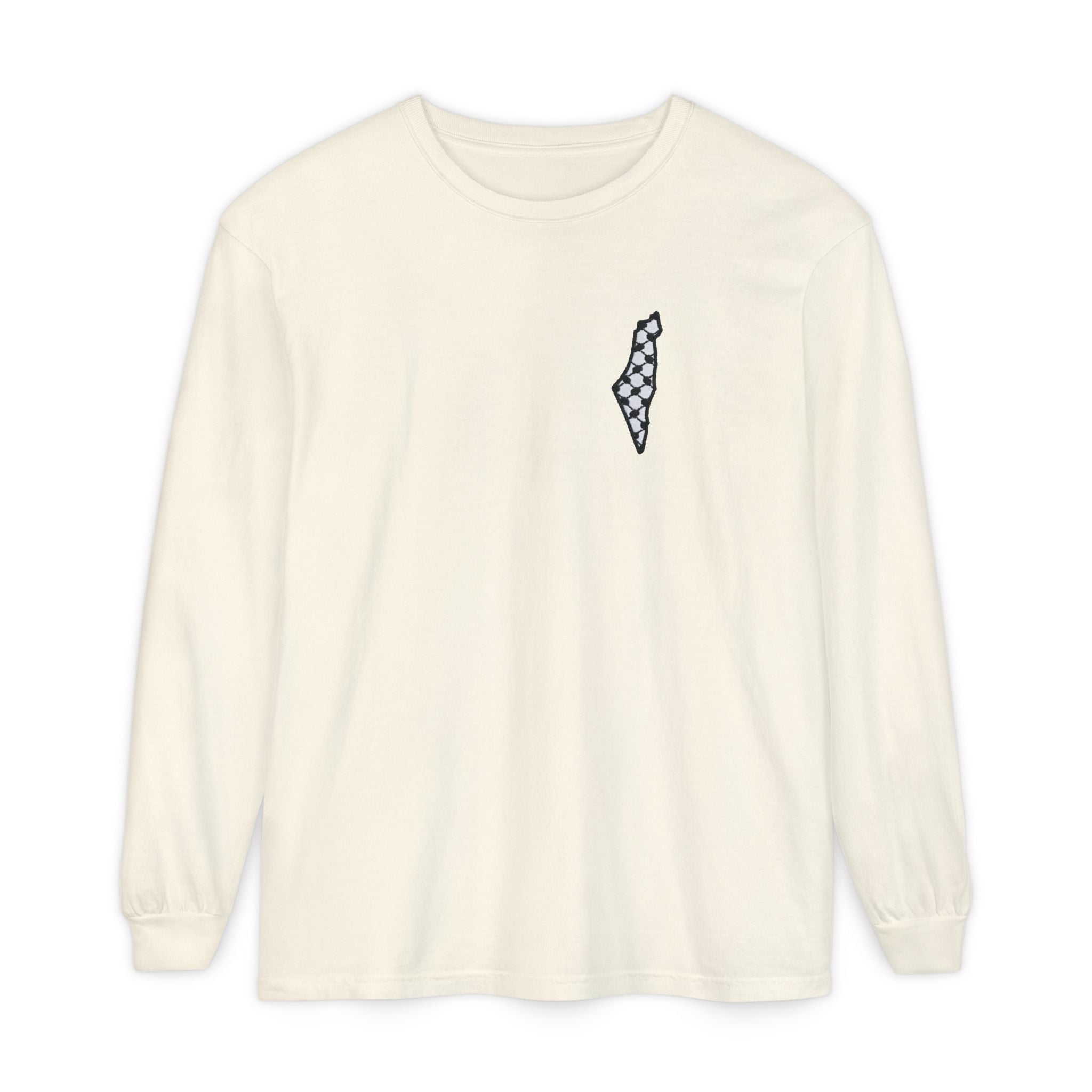 Pali-G || Palästina Kufiya Langarm-T-Shirt – Freiheit, Widerstand & Gaza Grafik
