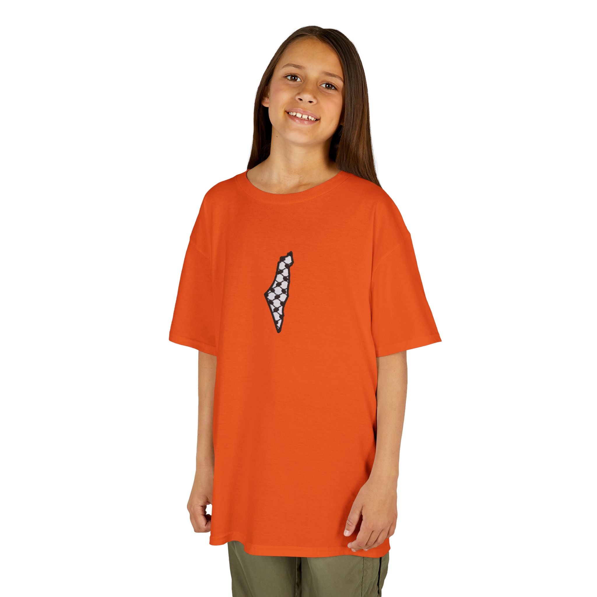 Pali-G | Kids T-Shirt – Palestine Map & Keffiyeh Pattern Print
